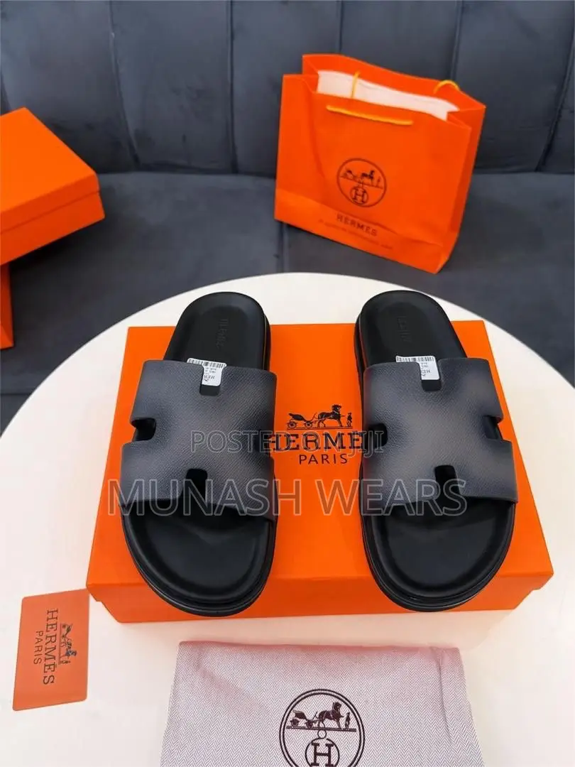 Hermes Leather Slipers Cover Buckle 40-46