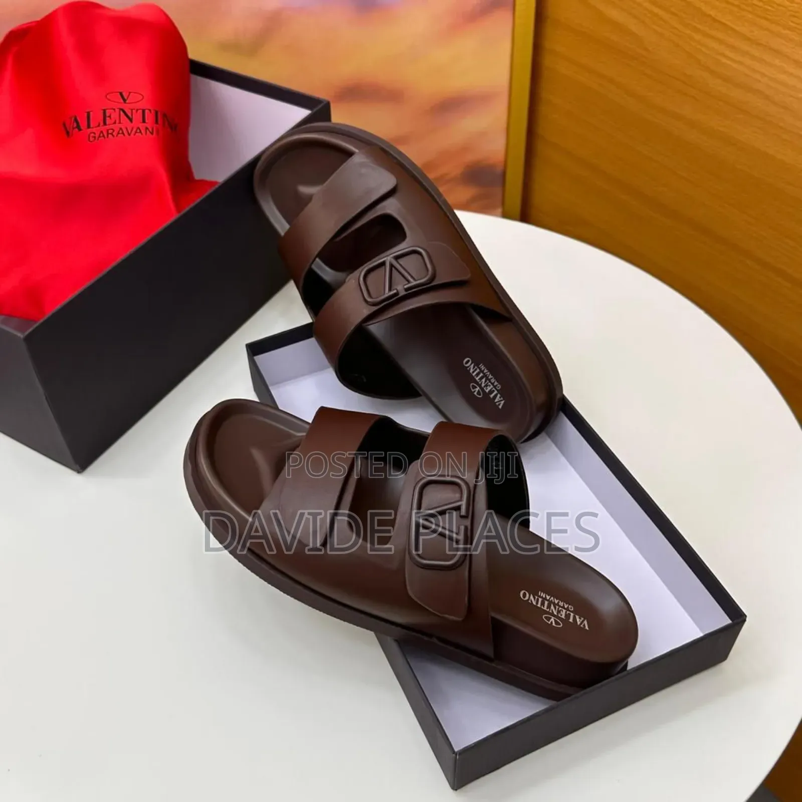 Ooriginal Quality Valentino Garavani Leather Slide Black, Brown