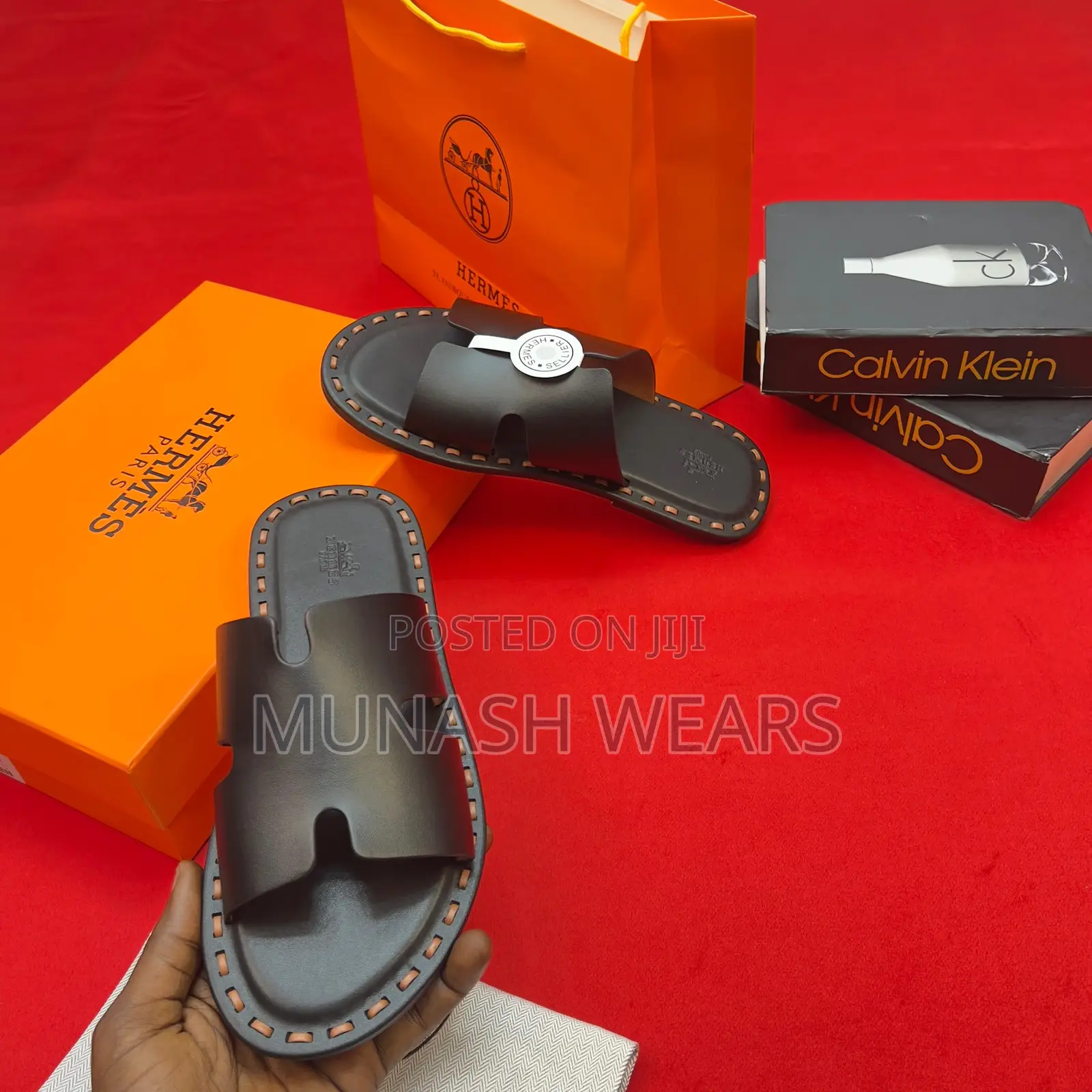 Hermes Leather Slipers 40-46 Available Wooden