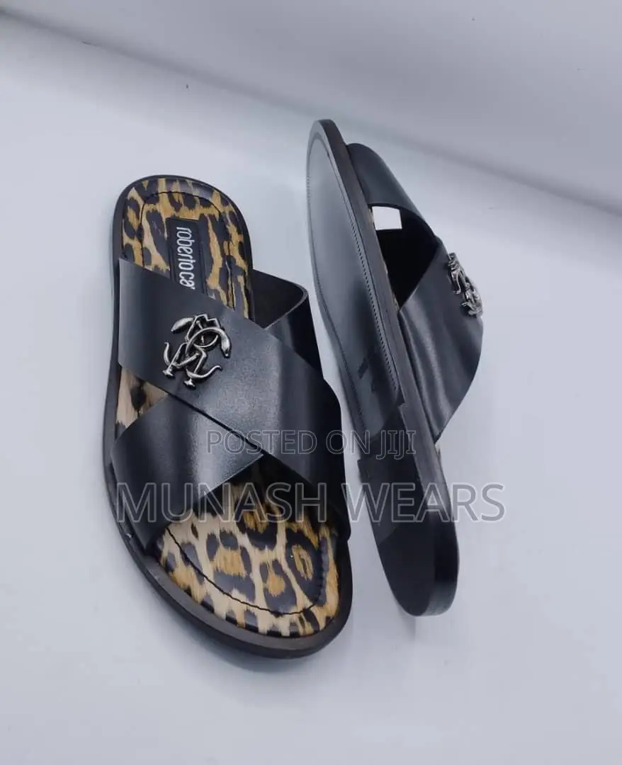 Roberto Cavali Leather Slipers 40-46 Skin Leather