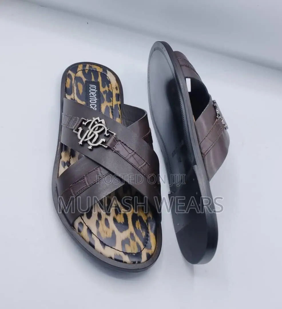 Roberto Cavali Leather Slipers 40-46 Skin Leather