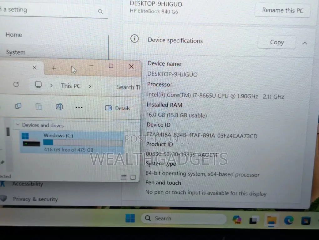 Laptop HP EliteBook 840 G6 16GB Intel Core i7 SSD 512GB