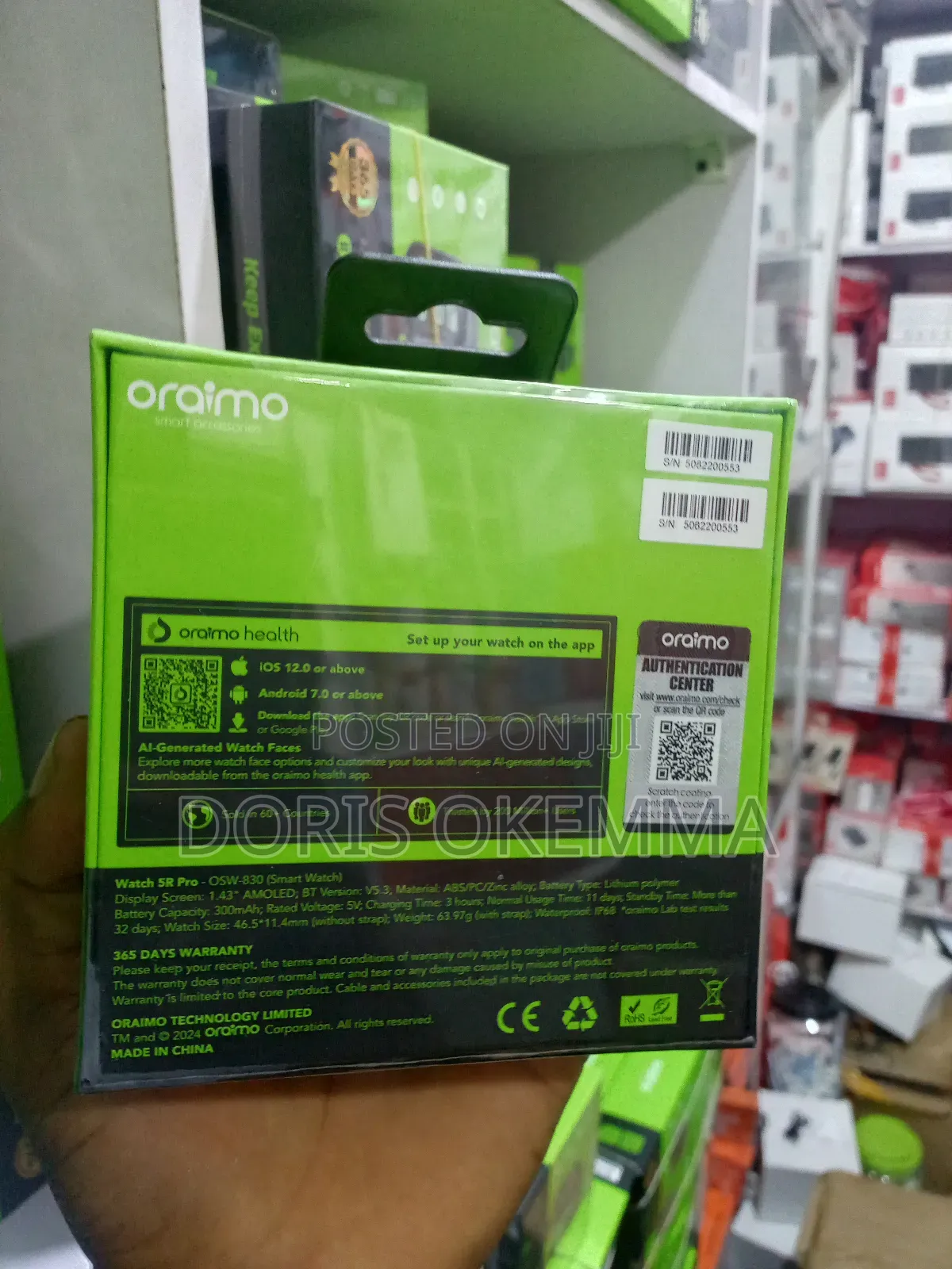 Oraimo Watch 5r Pro (Osw-830) – 1.43" Amoled Hd Calling Smartwatch