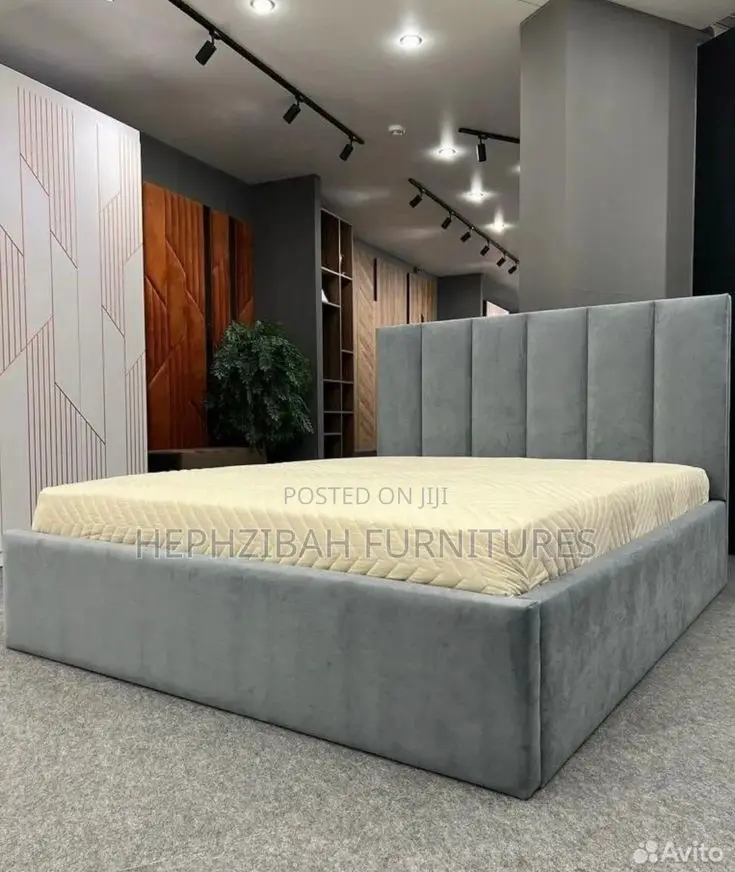 6 X 6 Executive Grey Modern Padded Bedframe