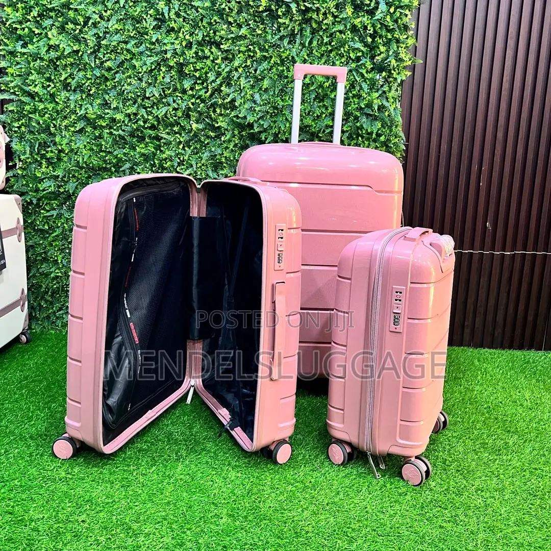 Elegant Pink 3-Piece Travel Suitcase Set With 360 Spinner Wheels