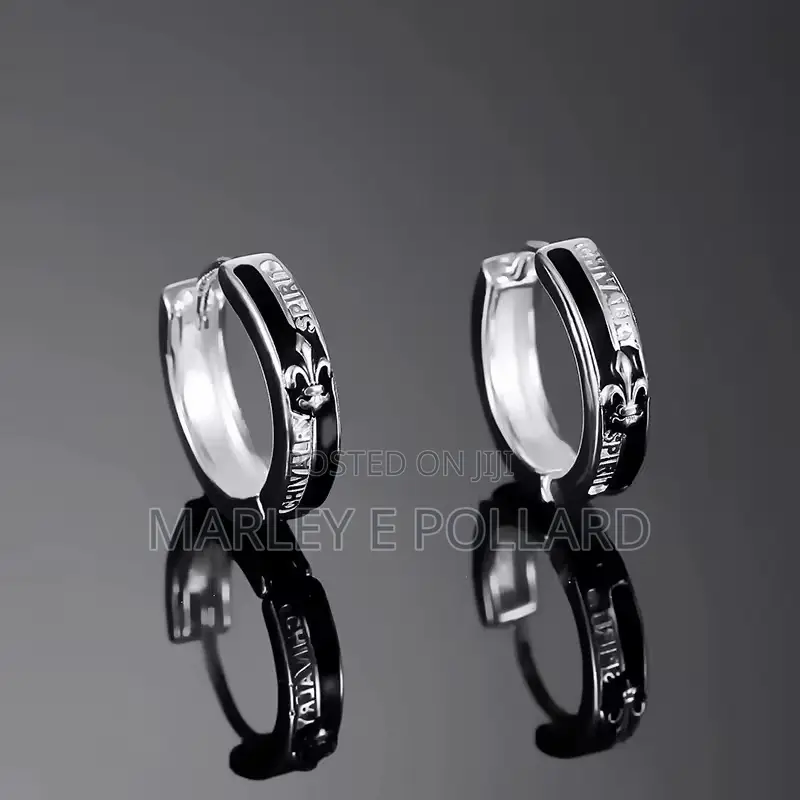 Trendy Unisex Hoops Y2k Silver-Gold Black Earrings