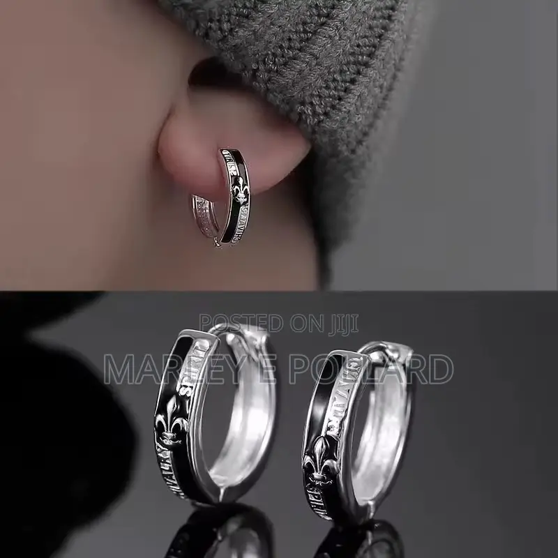 Trendy Unisex Hoops Y2k Silver-Gold Black Earrings