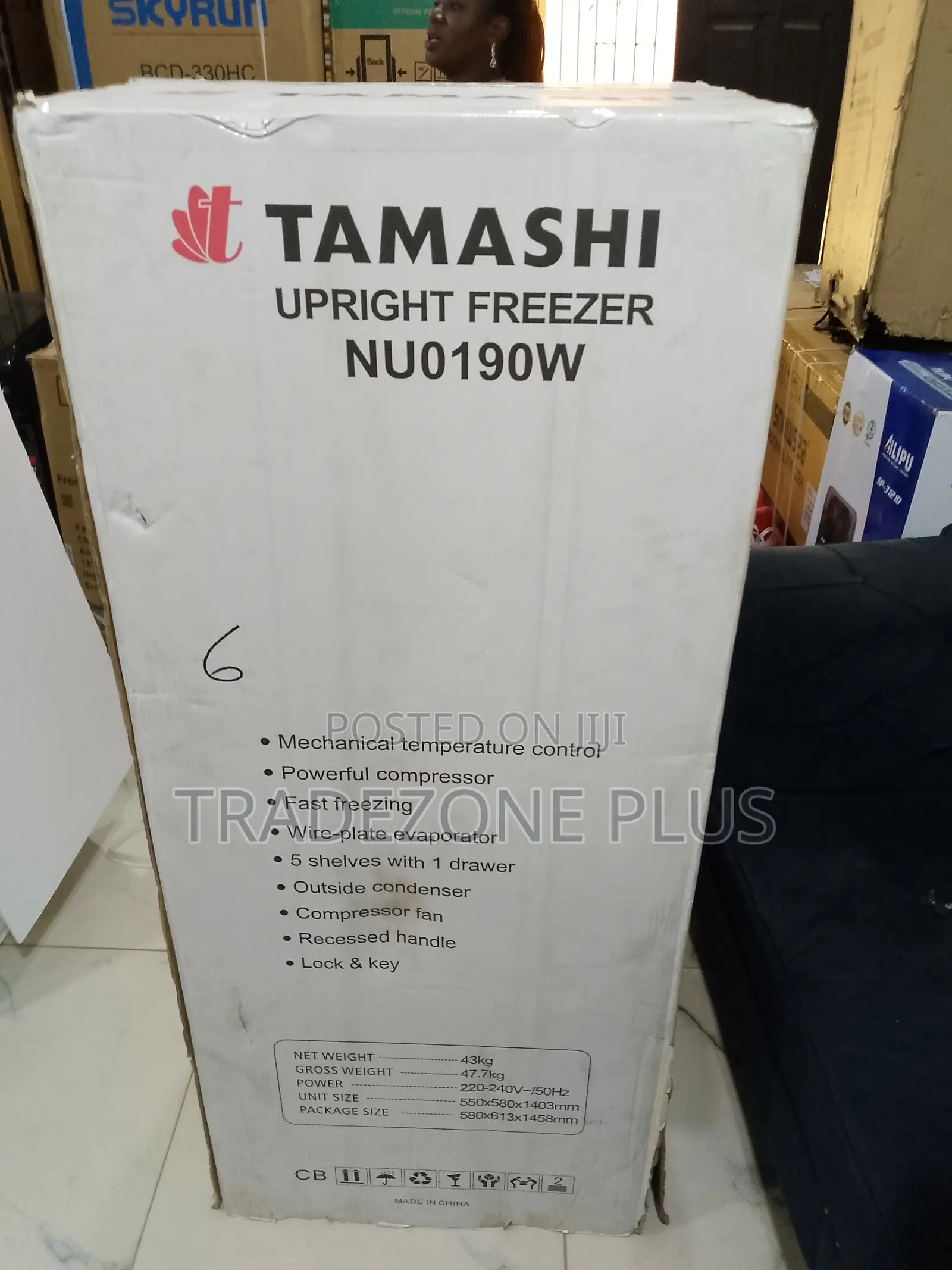Tamashi Upright Freezer Nu0190w for Families