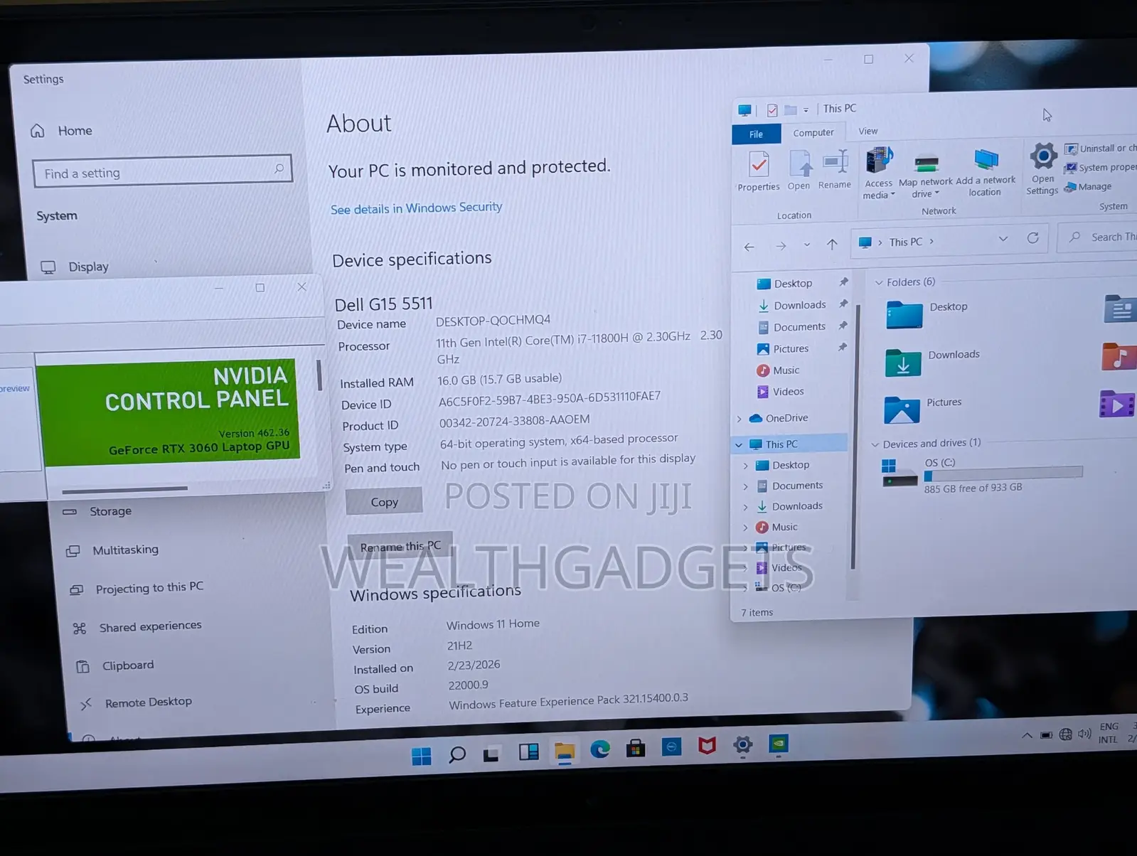 Laptop Dell G15 5511 16GB Intel Core i7 SSD 1T