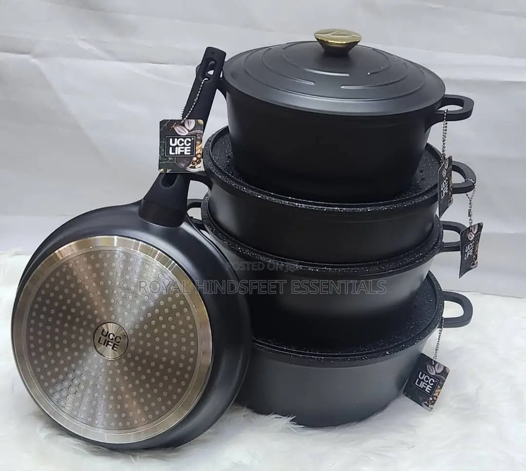 Ucc Life Aluminium Cast Pot Available in White and Black