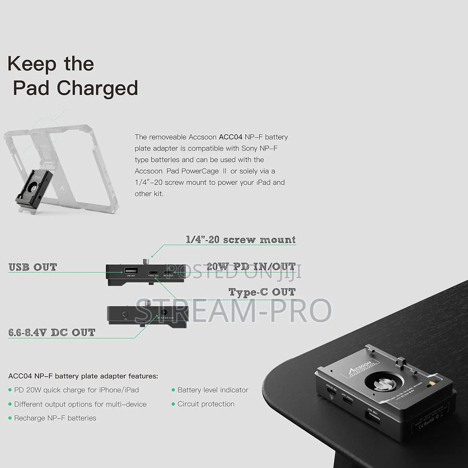 Accsoon Power Cage Ii Compatible With iPad