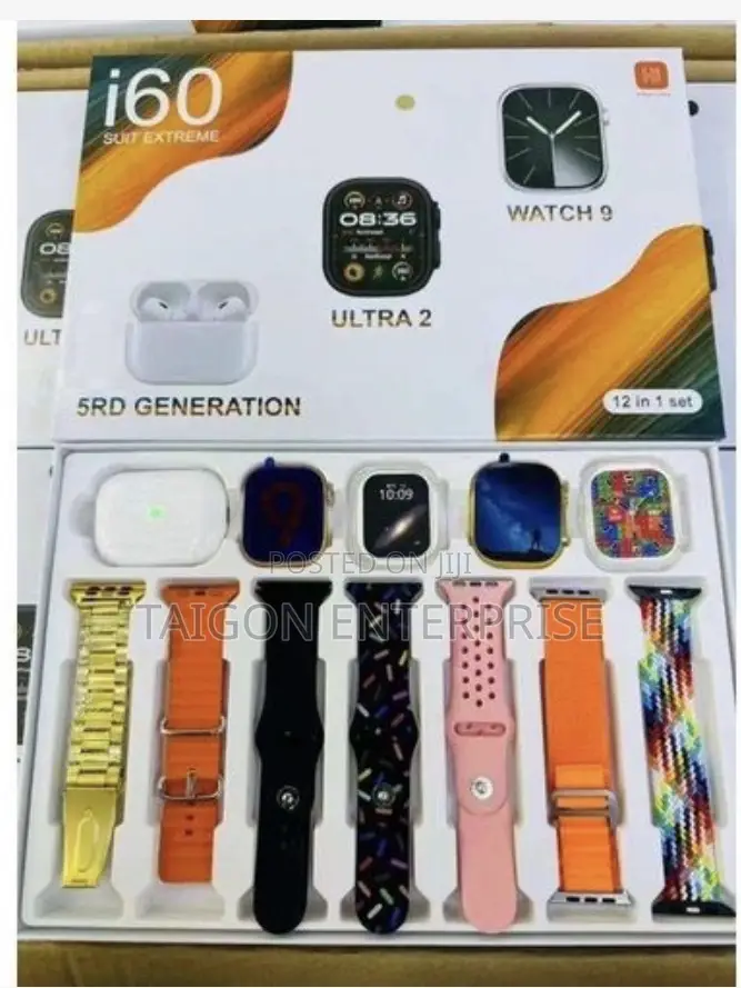 I60 Suit Extreme Watch. 2 Smartwatches, Watch Pouch and Airpods