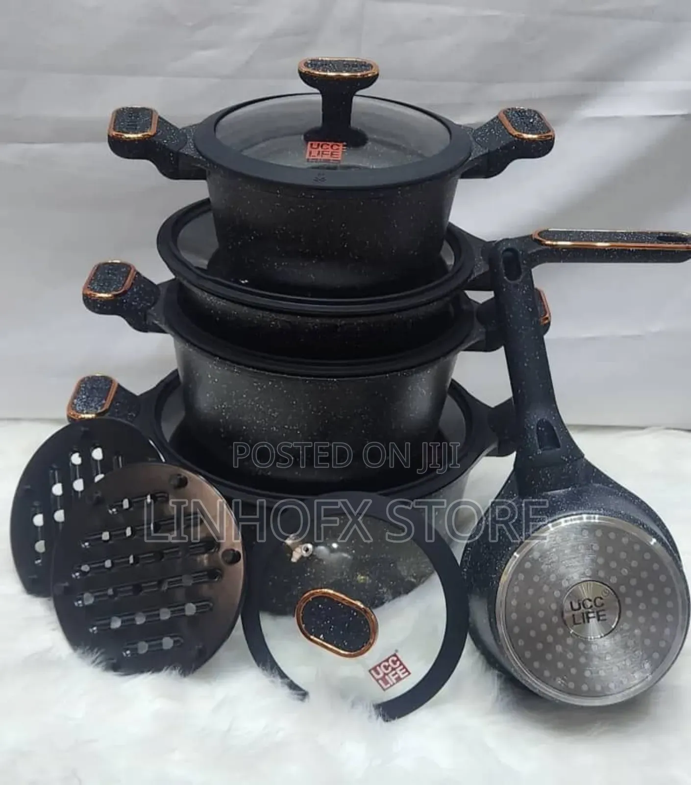 Ucc Life Quality Induction Pot Available in Black Gray 20/24/28 Cm