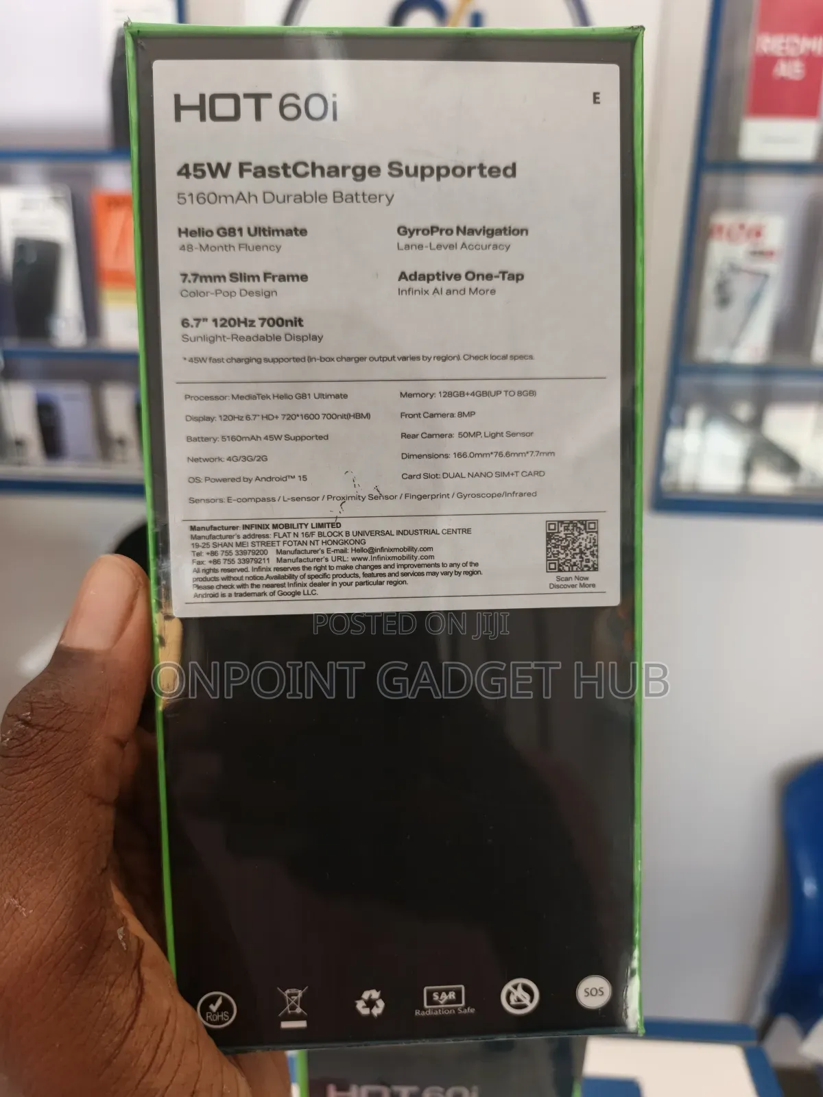 New Infinix Hot 60i 128 GB Black