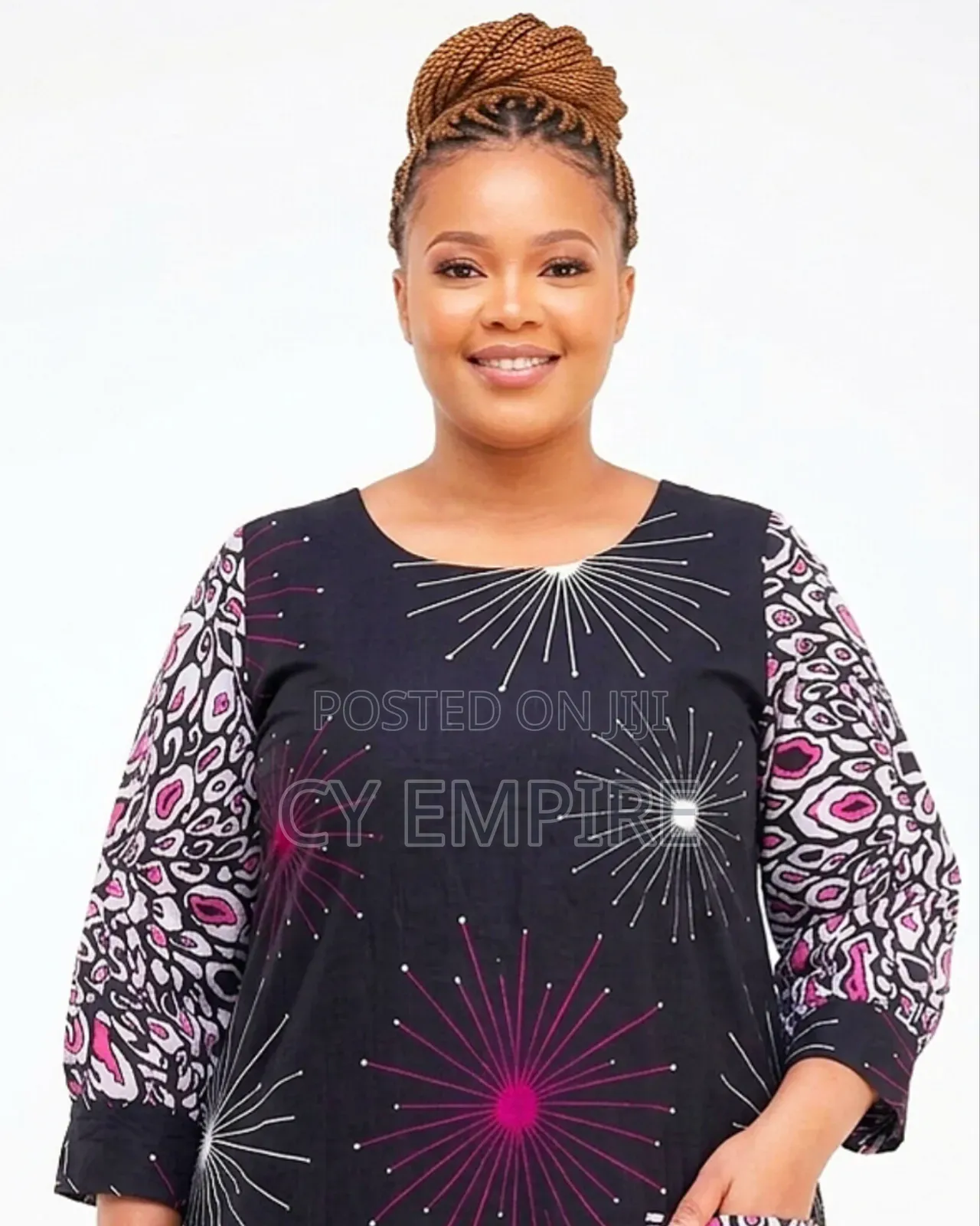 Knee Length Ankara Mix Dress