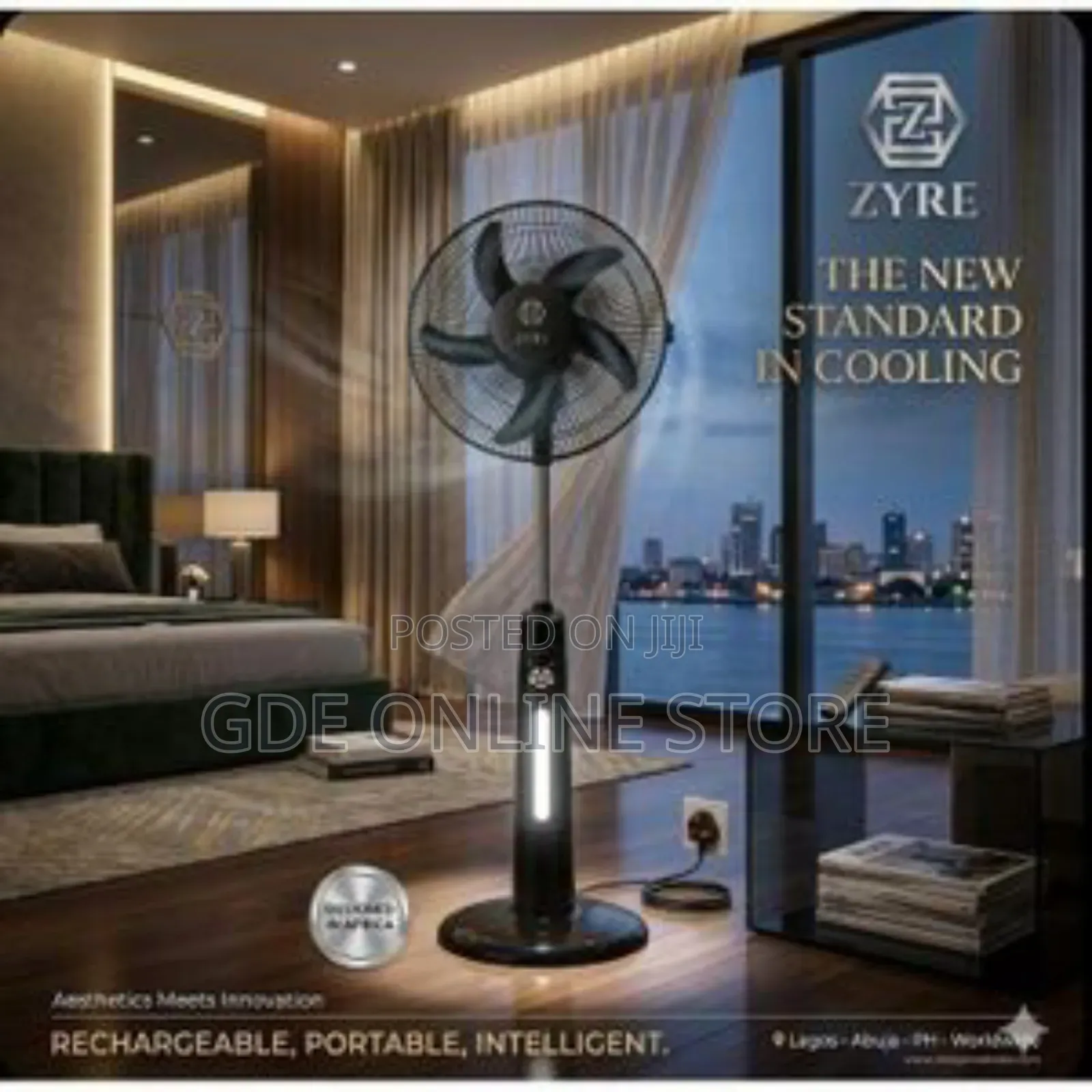 Zyre 18inch Rechargeable Standing Fan