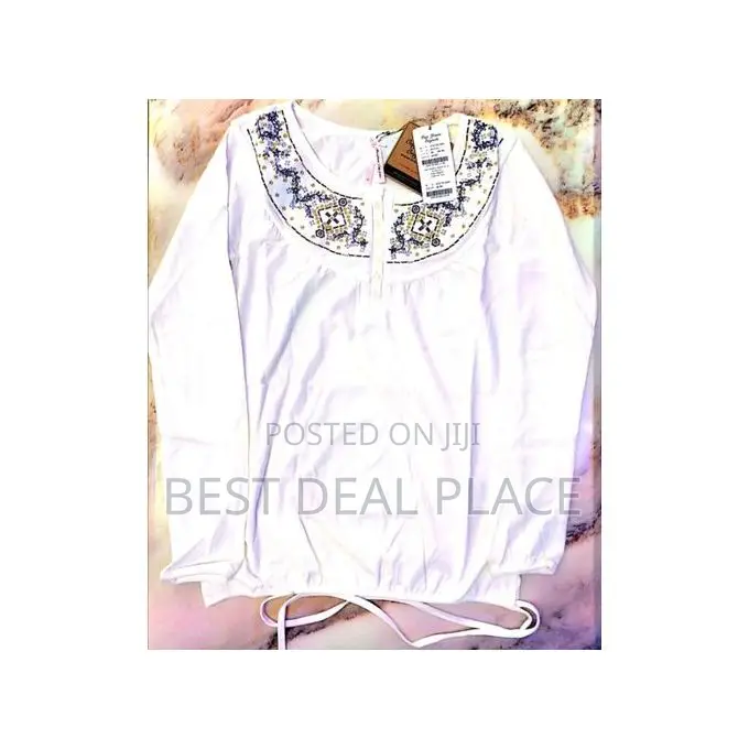 Ong Ladies Button Embroidery Blouse- Off White Original From Canada