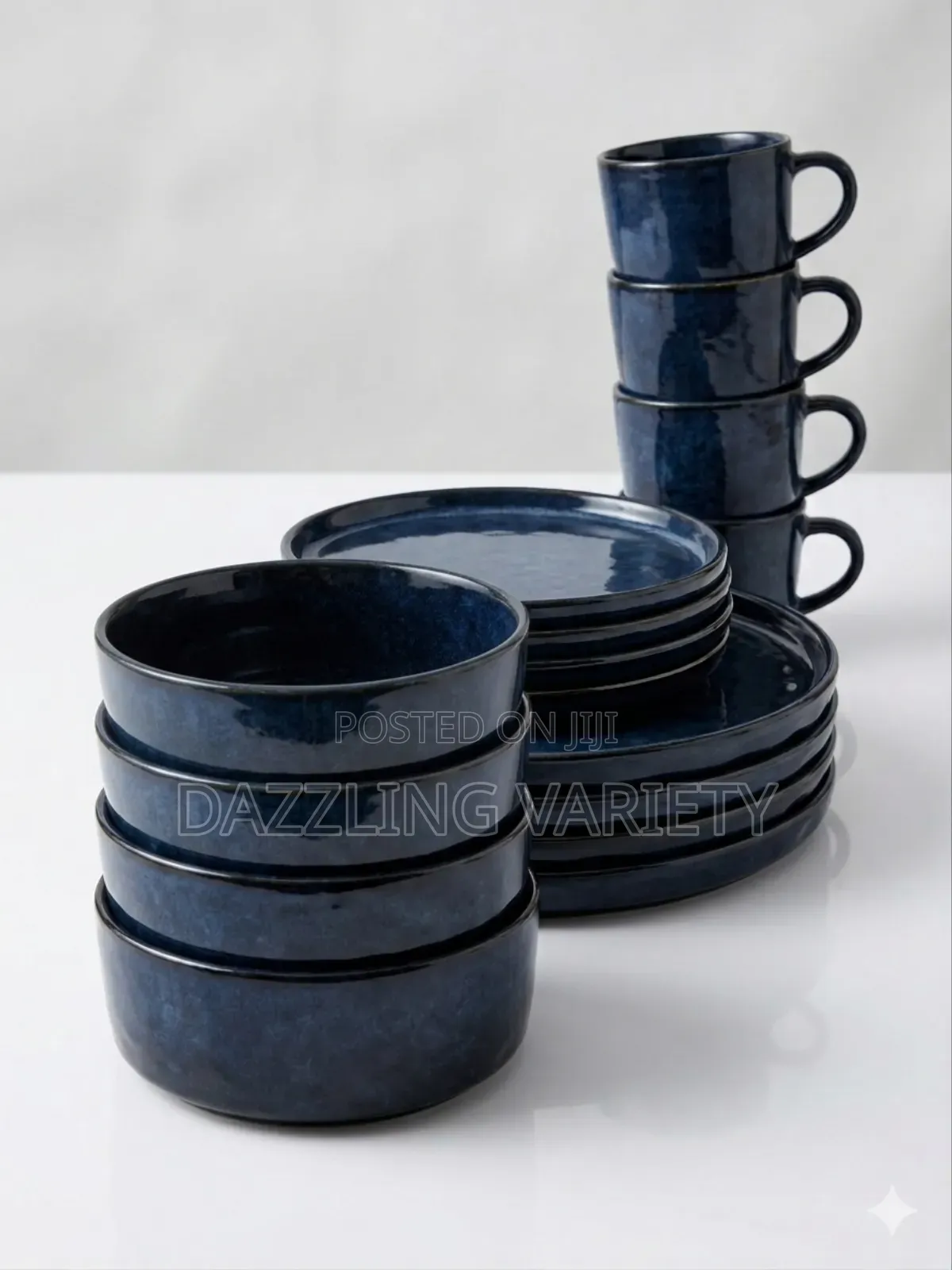 16pcs Luxury Navy Blue Ceramic Dinner Set