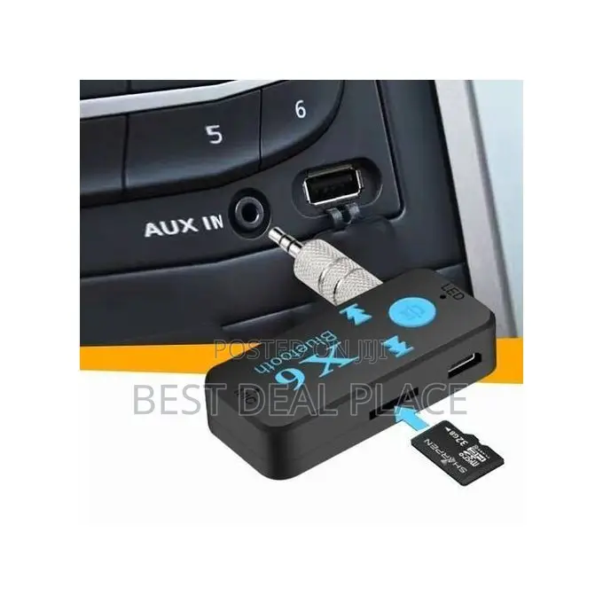 X6 Wireless Bluetooth 3.5mm Aux Car Home Theater Audio Adapter Mic
