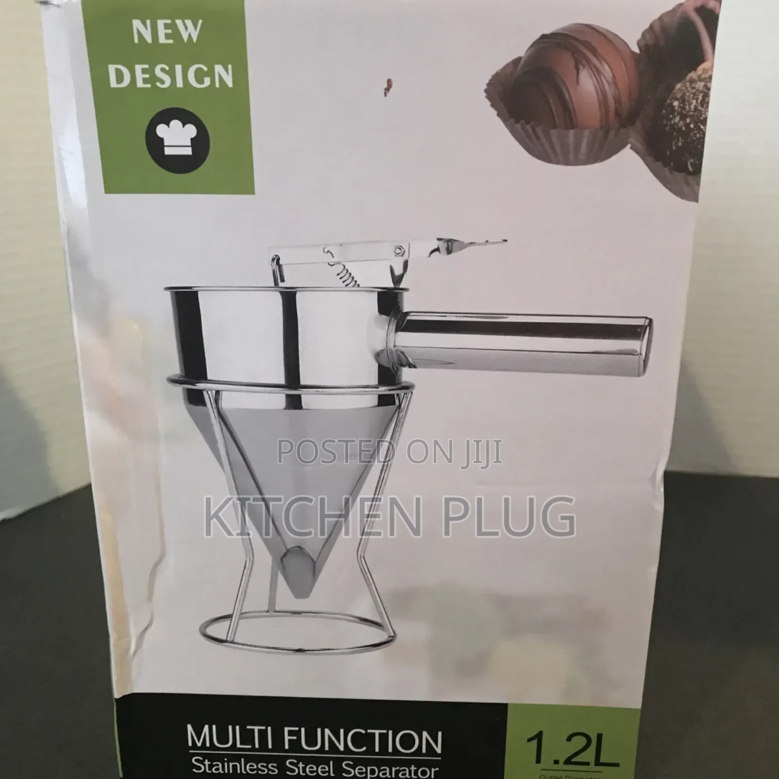 Pancake Batter Dispenser, Stainless Steel Funnel With Stand, 1.2 Litre