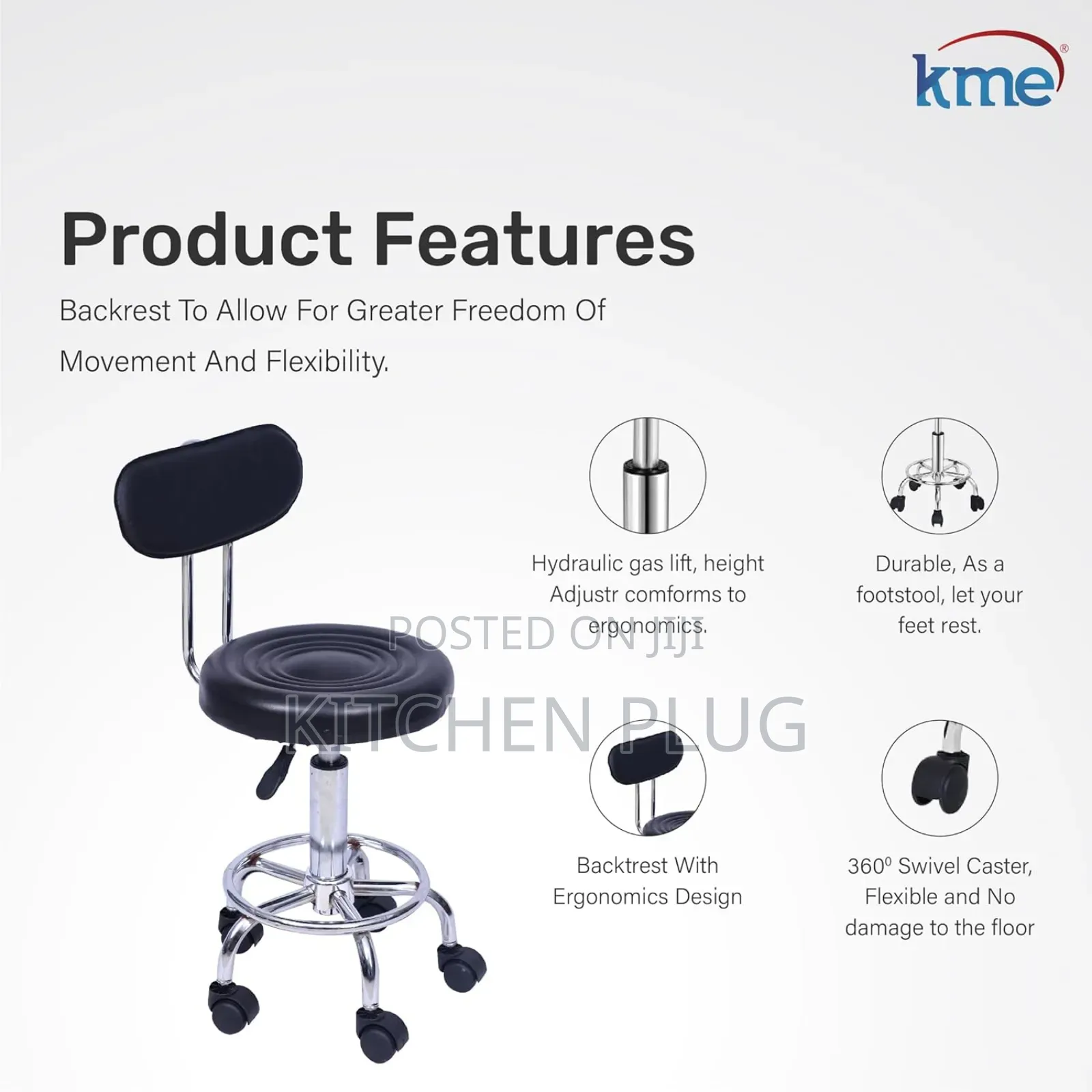 Hydraulic Rolling Swivel Stool,