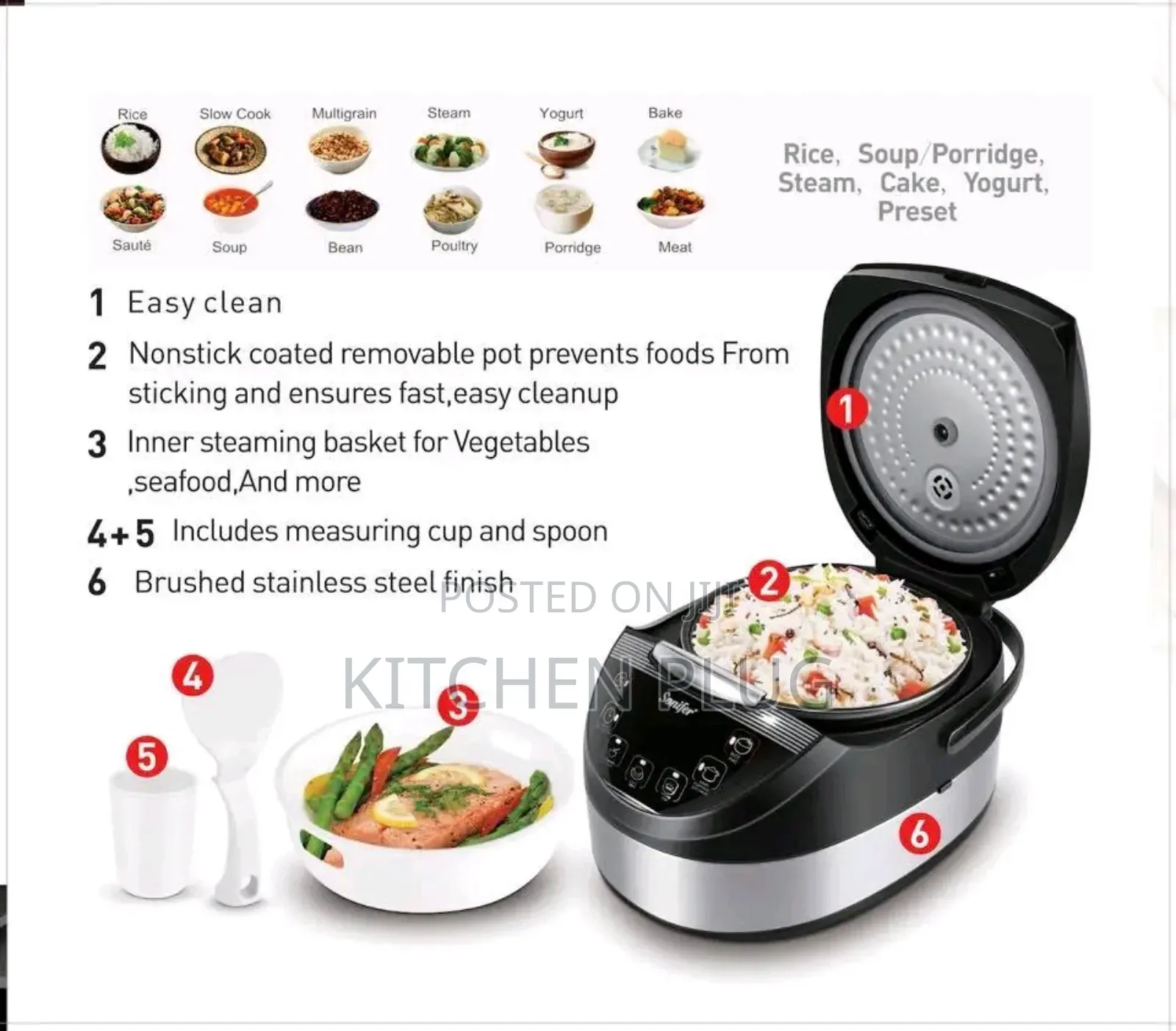 Sonifer 5-liter Automatic Digital Smart Electric Rice Cooker