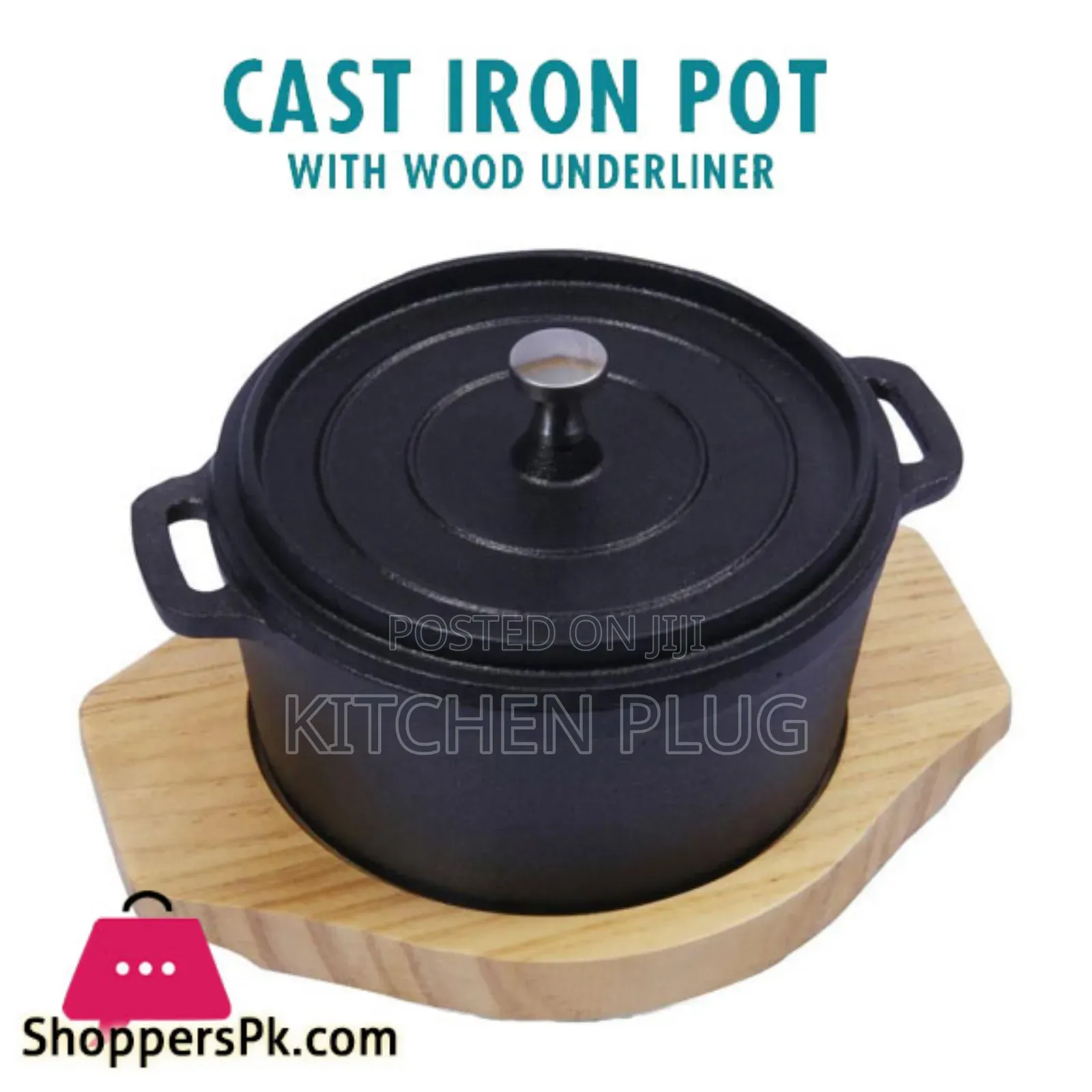 Cast Iron Pot With Wood Underline Cast Iron Casserole Dish 14 Cm