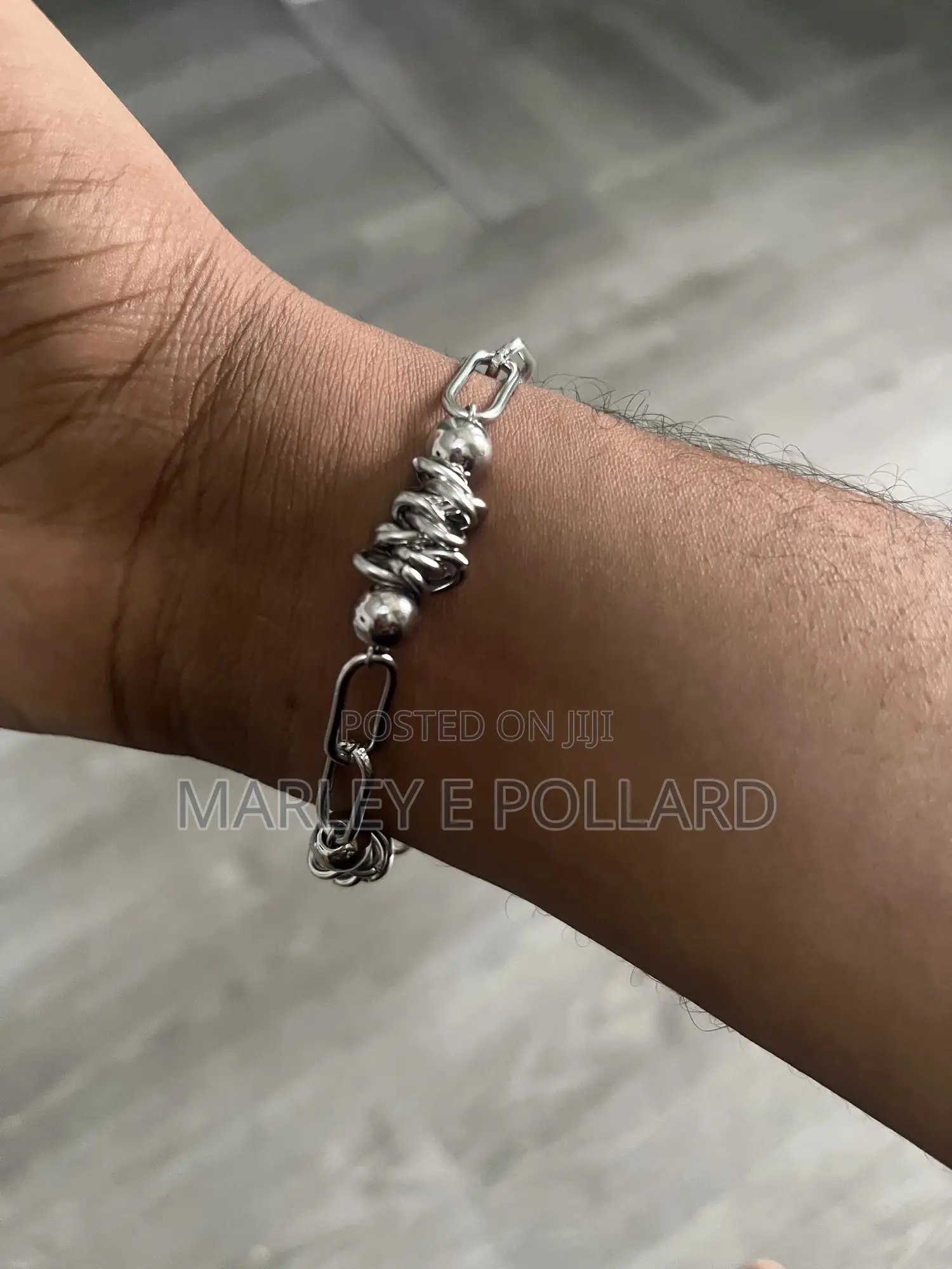 Titanium Steel Quality Y2k Alternative Cross Silver Bracelet