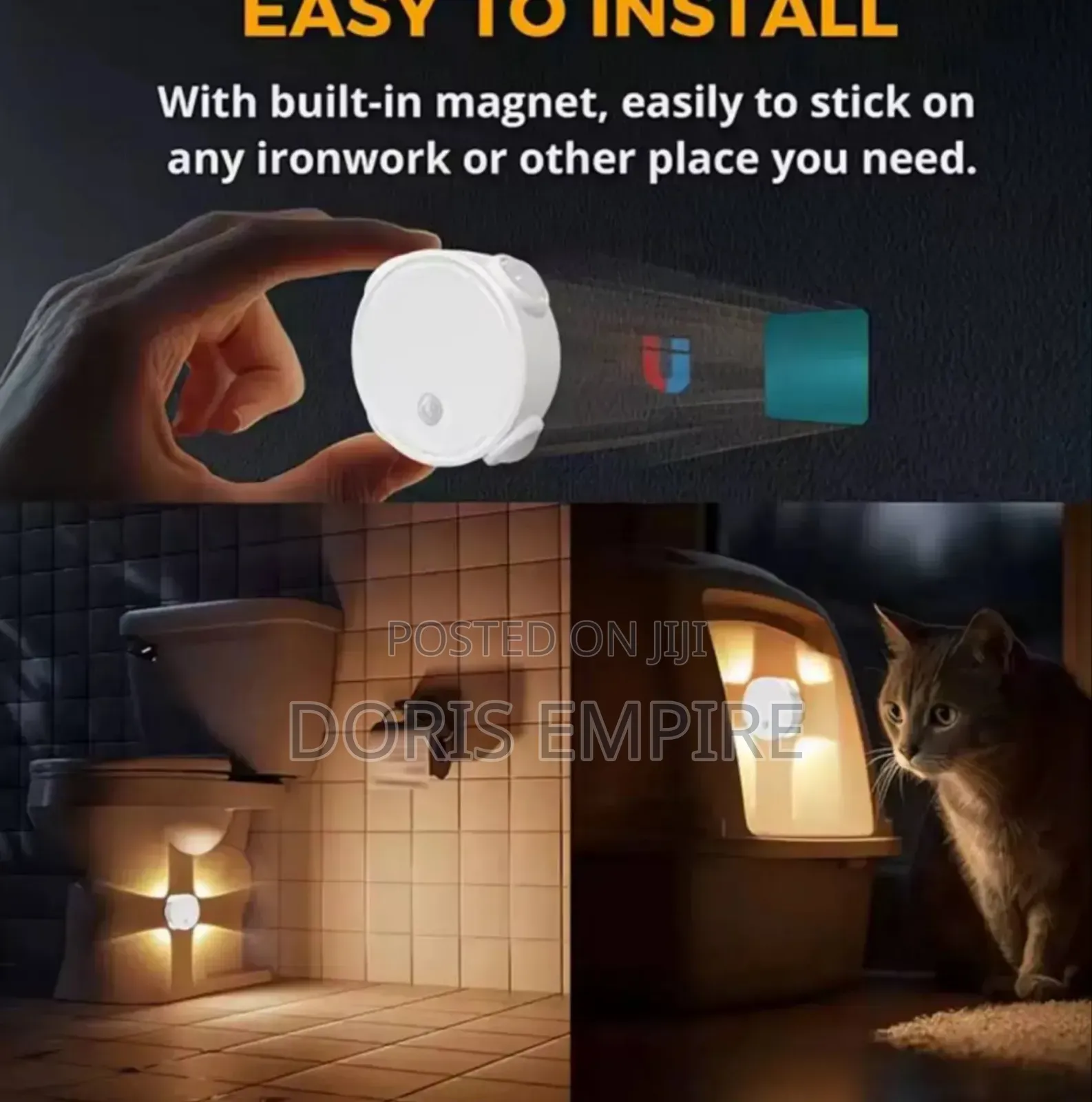 4-head Cat Eye Smart Human Sensor Wall Light 3-color Night Light