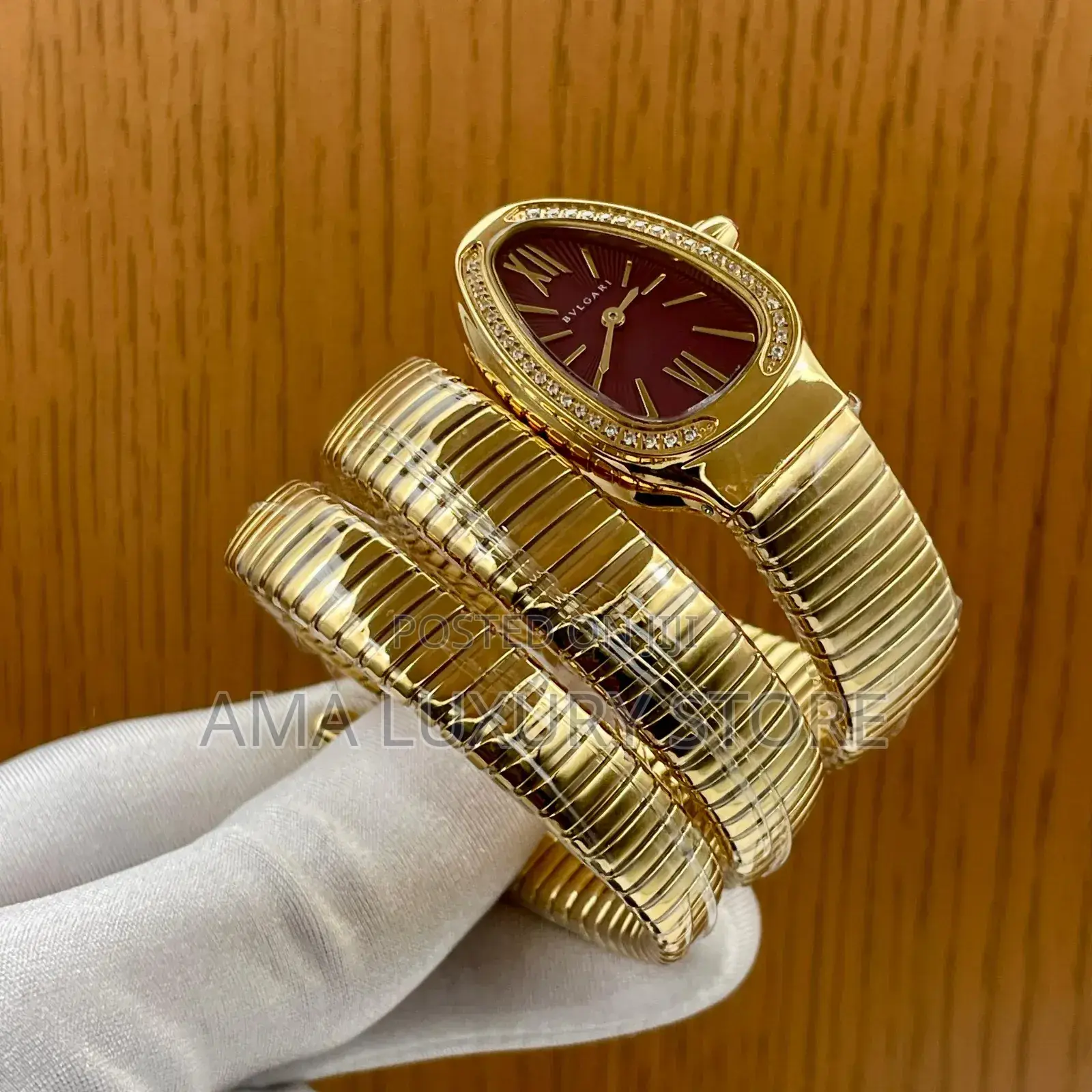 Bvlgari Luxury Snake Chain Strap Female Wristwatch