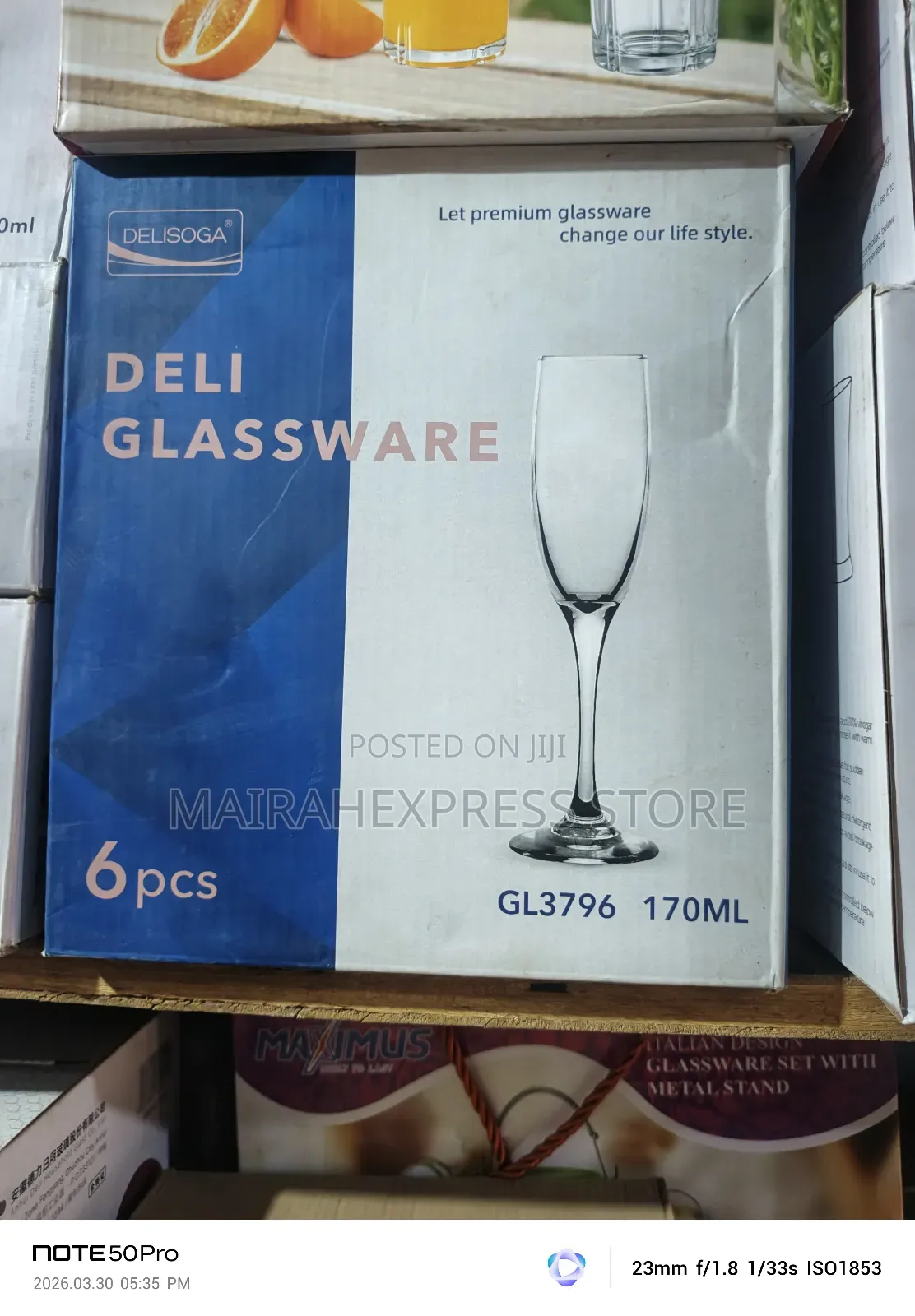 6pcs Red Wine/Champagne Glass 190ml (Deli)
