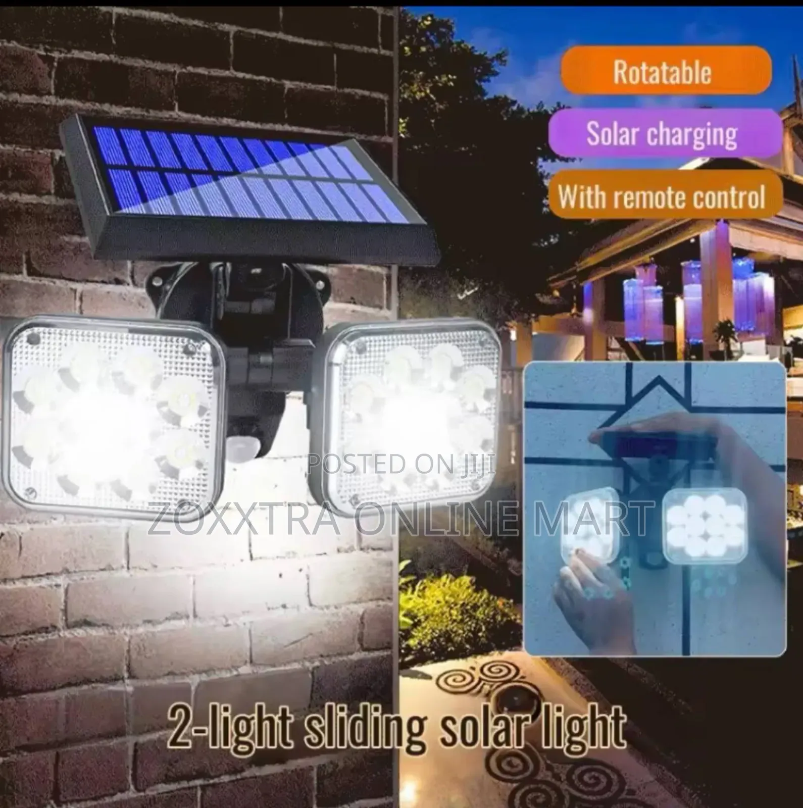 Rotatable Outdoor Solar Sensor Light