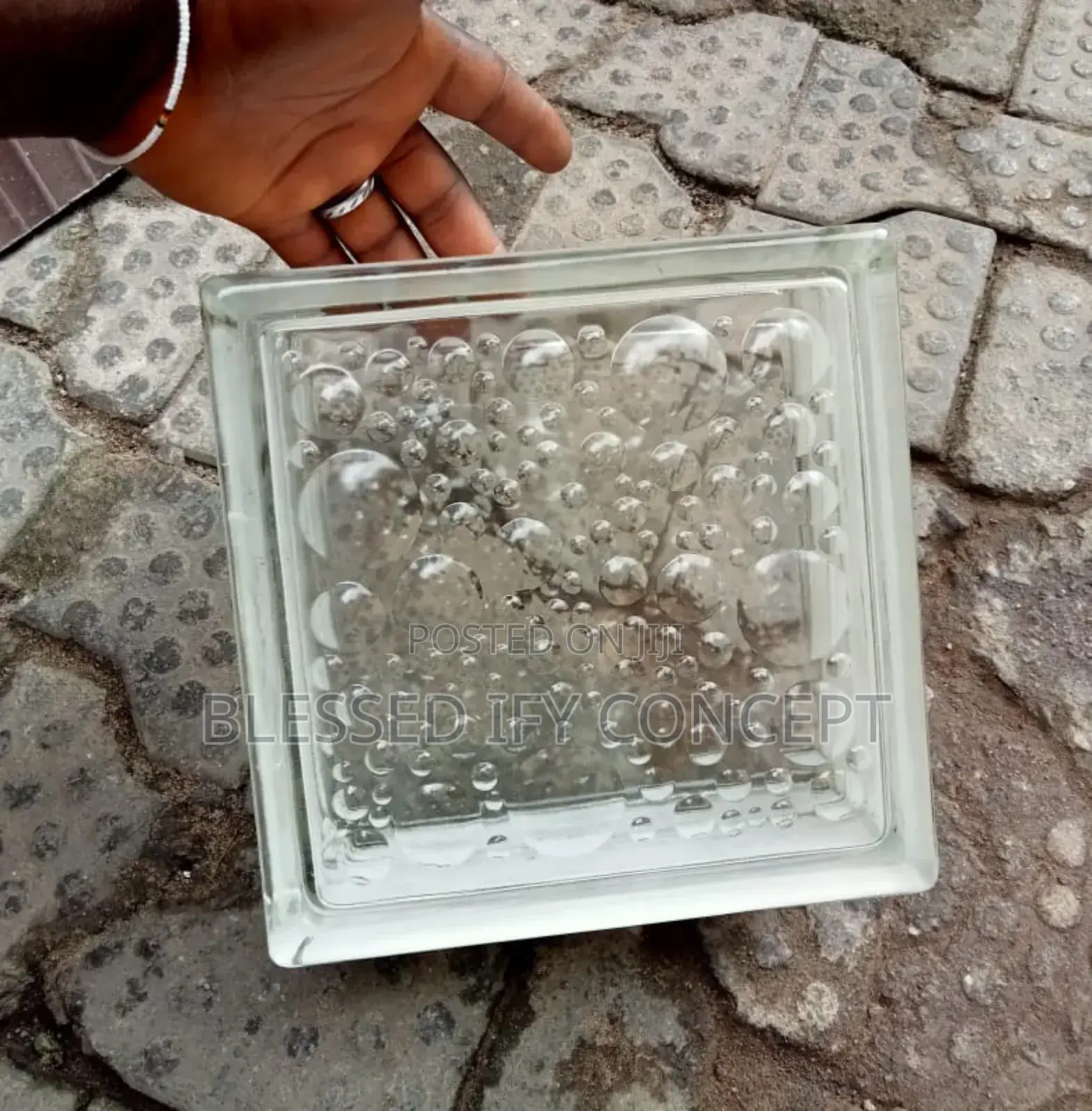 Glass Block 20x20 Wall, White, Blue, Green Colors.