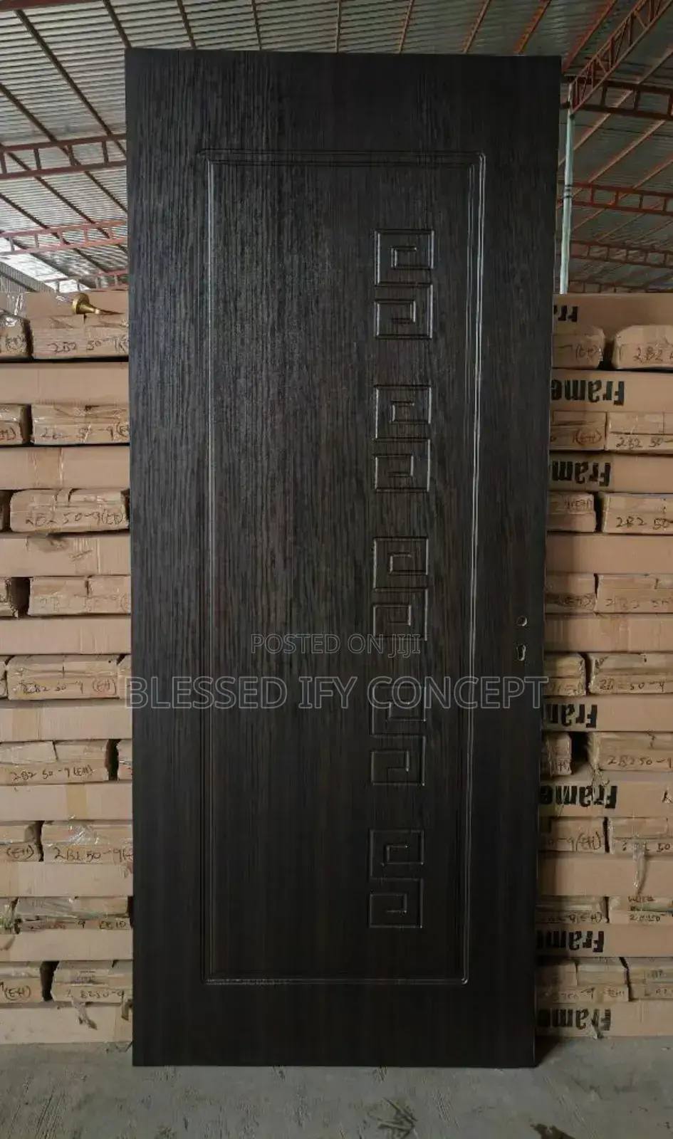 3ft by 7ft Wooden Door White and Black