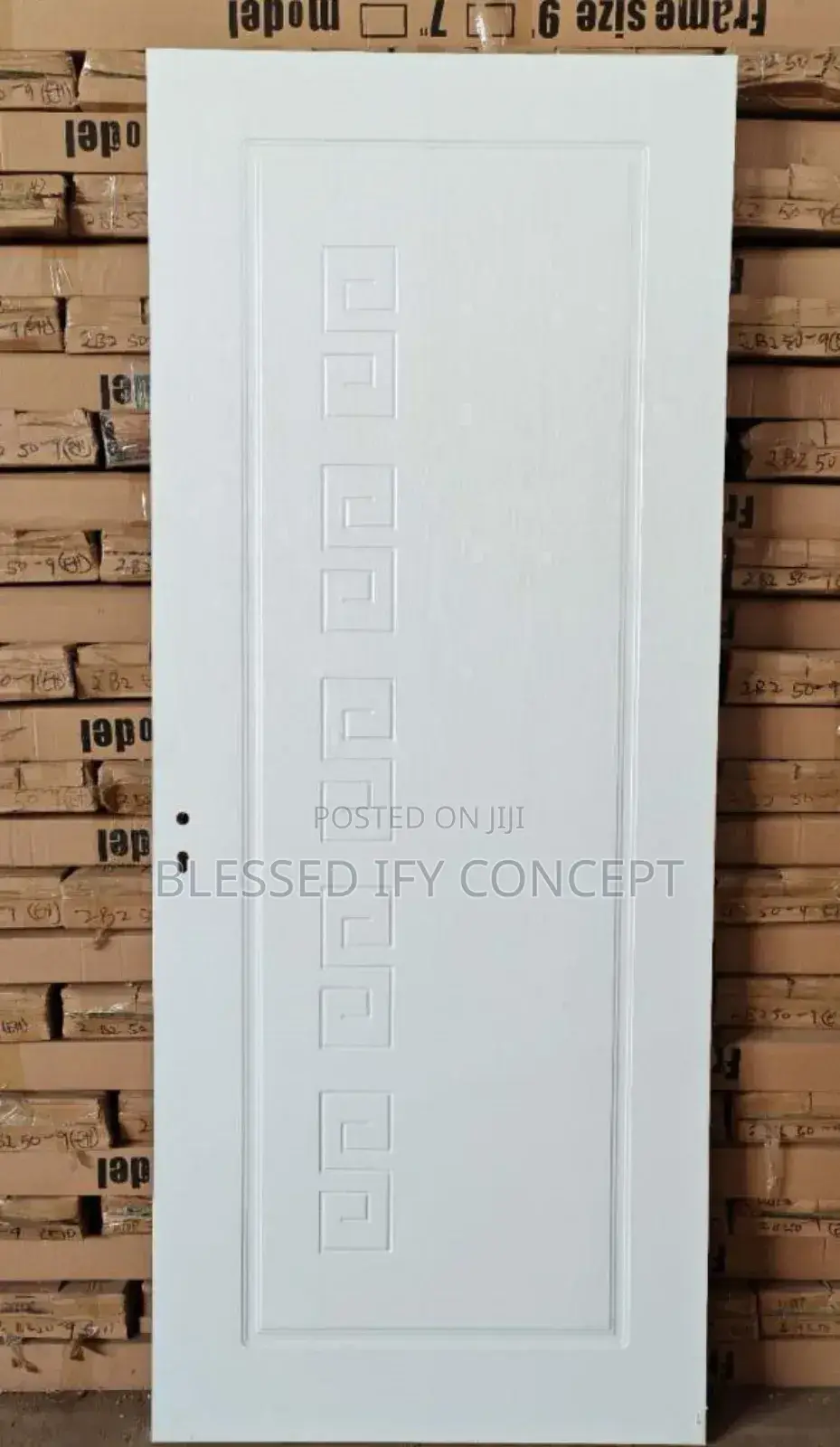 3ft by 7ft Wooden Door White and Black