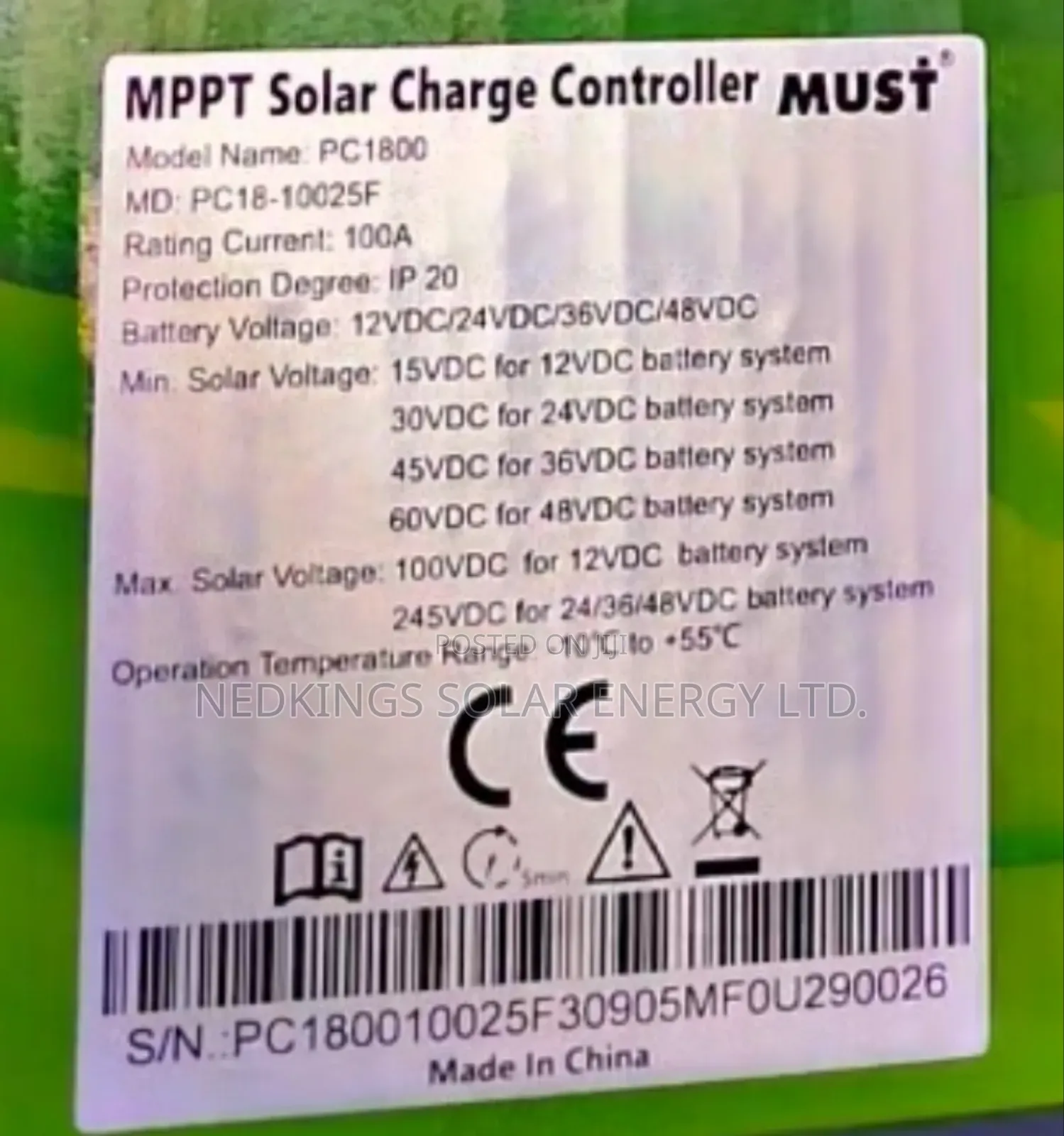 Must 100a MPPT Charge Controller