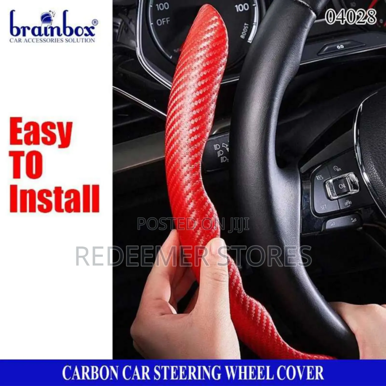 Universal Carbon Car Steering Wheel Cover (2 in 1)