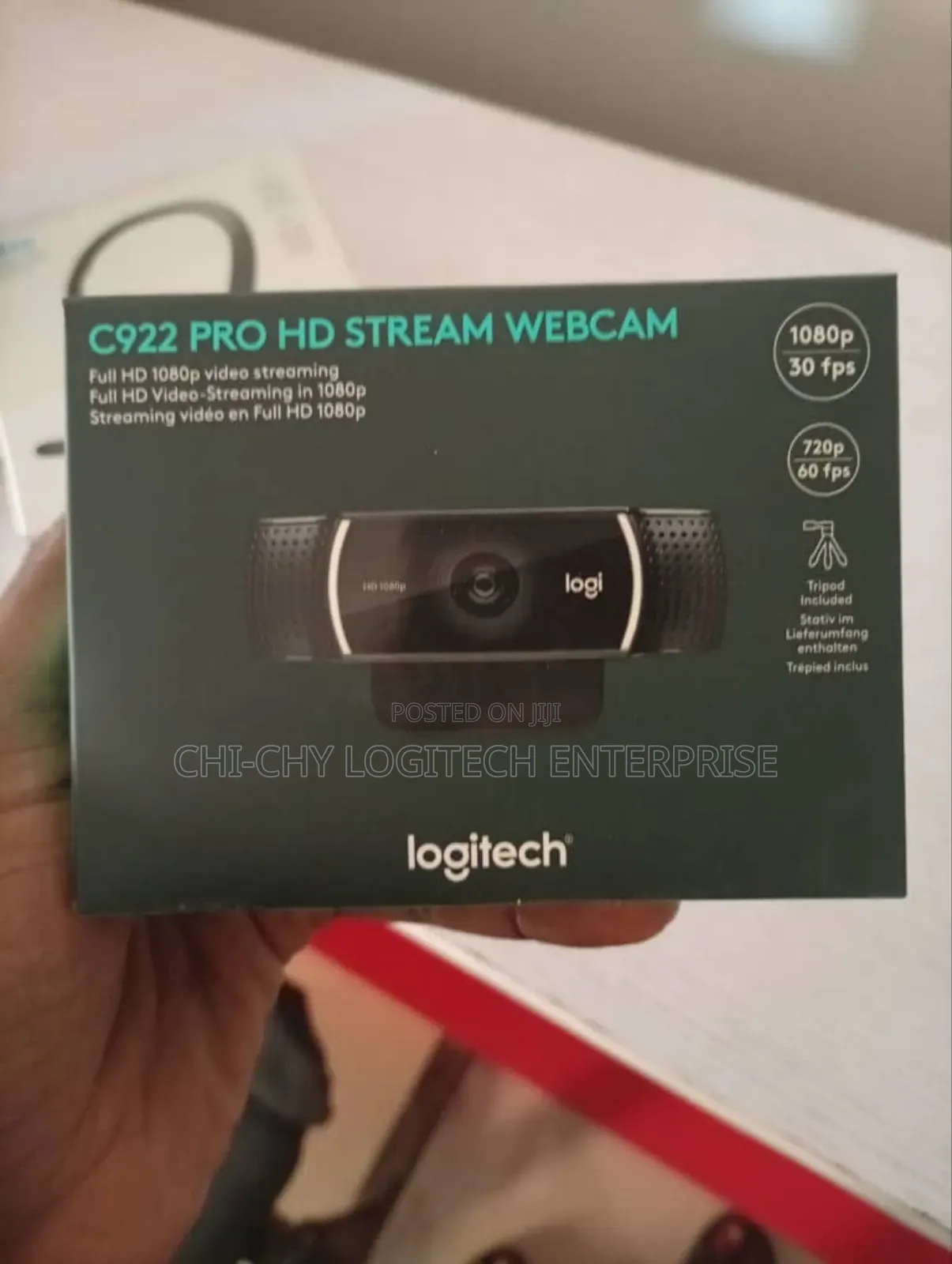 Logitech C922 Pro Hd Webcam 1080p/30fps 720p/60fps Usb