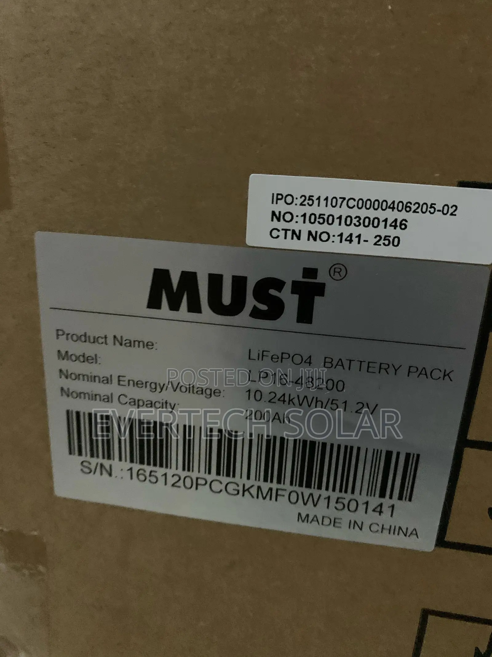 10kwhs Must 48v 200a Lithium Ion Battery With Smart BMS