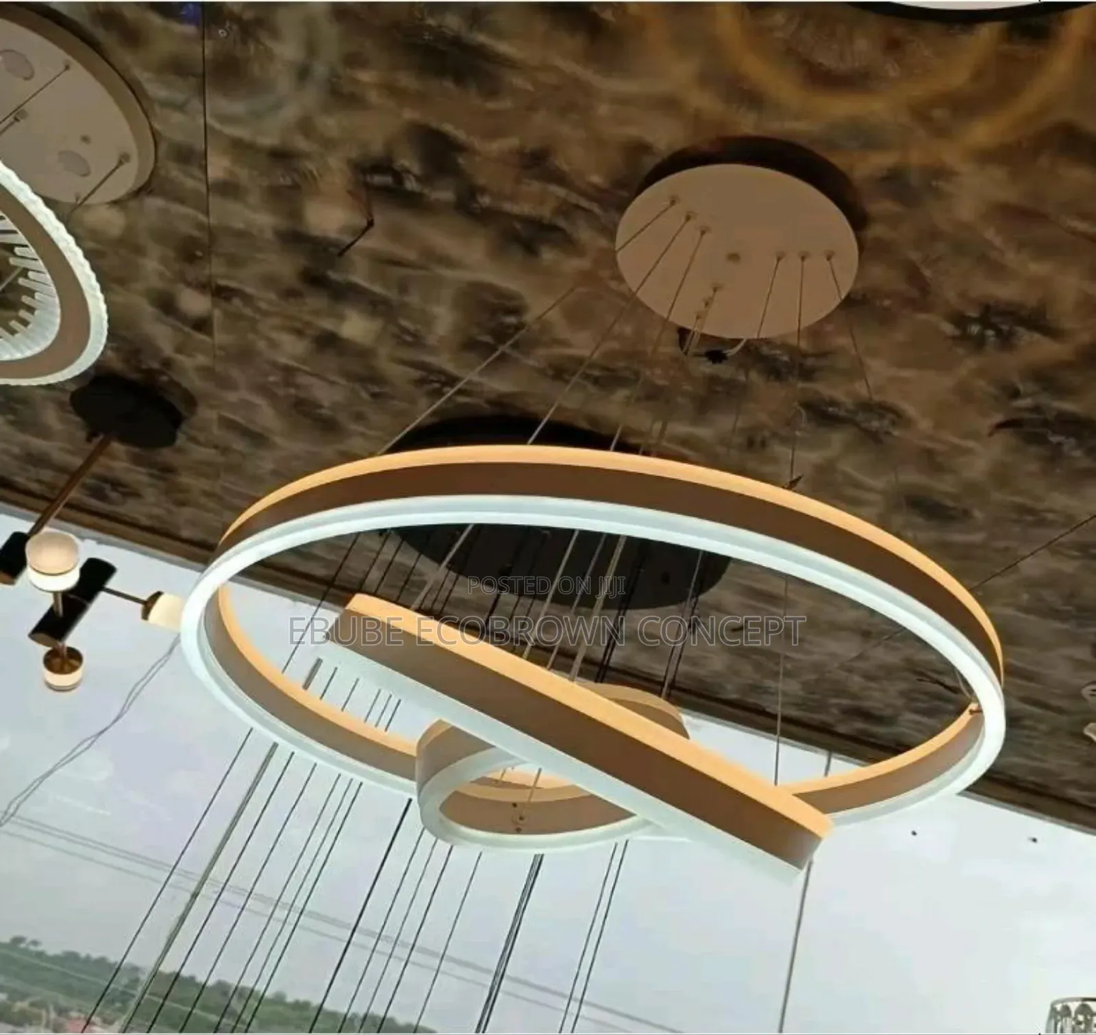 Latest Design Luxury Triple Rings Led Chandelier Lamp Light Interior