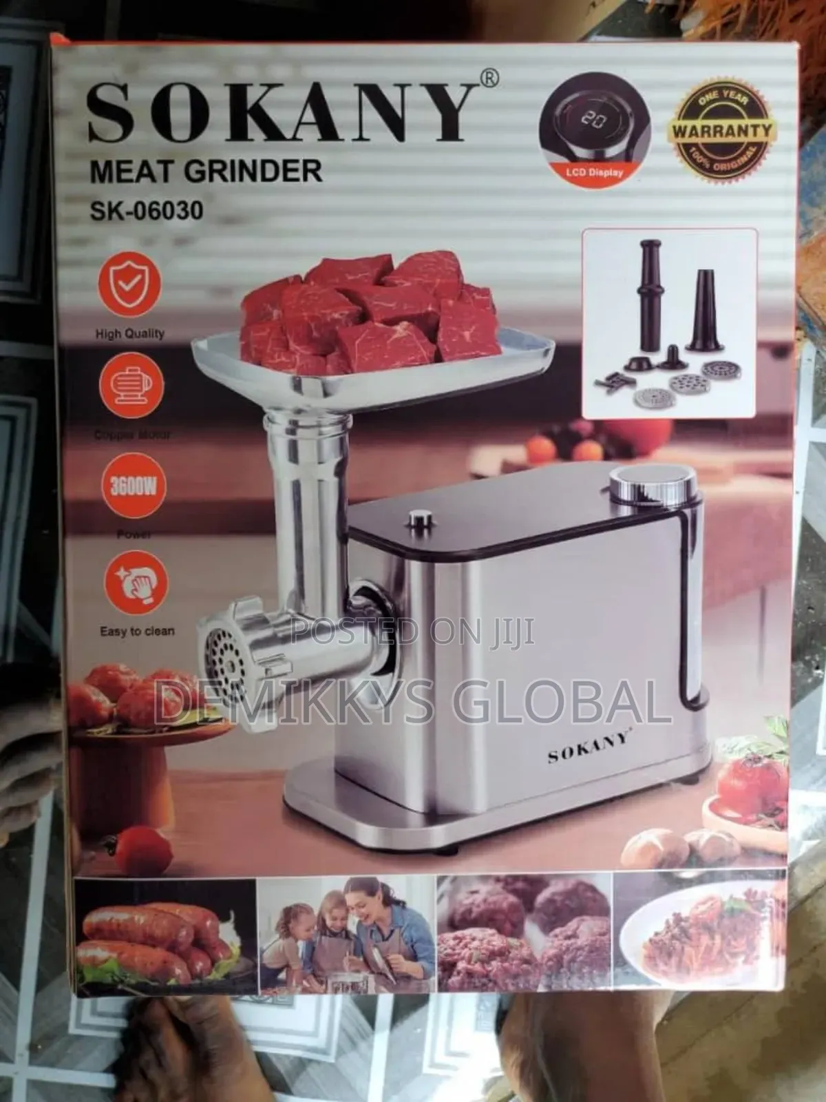 Sokany Stainless Steel Digital Meat Grinder
