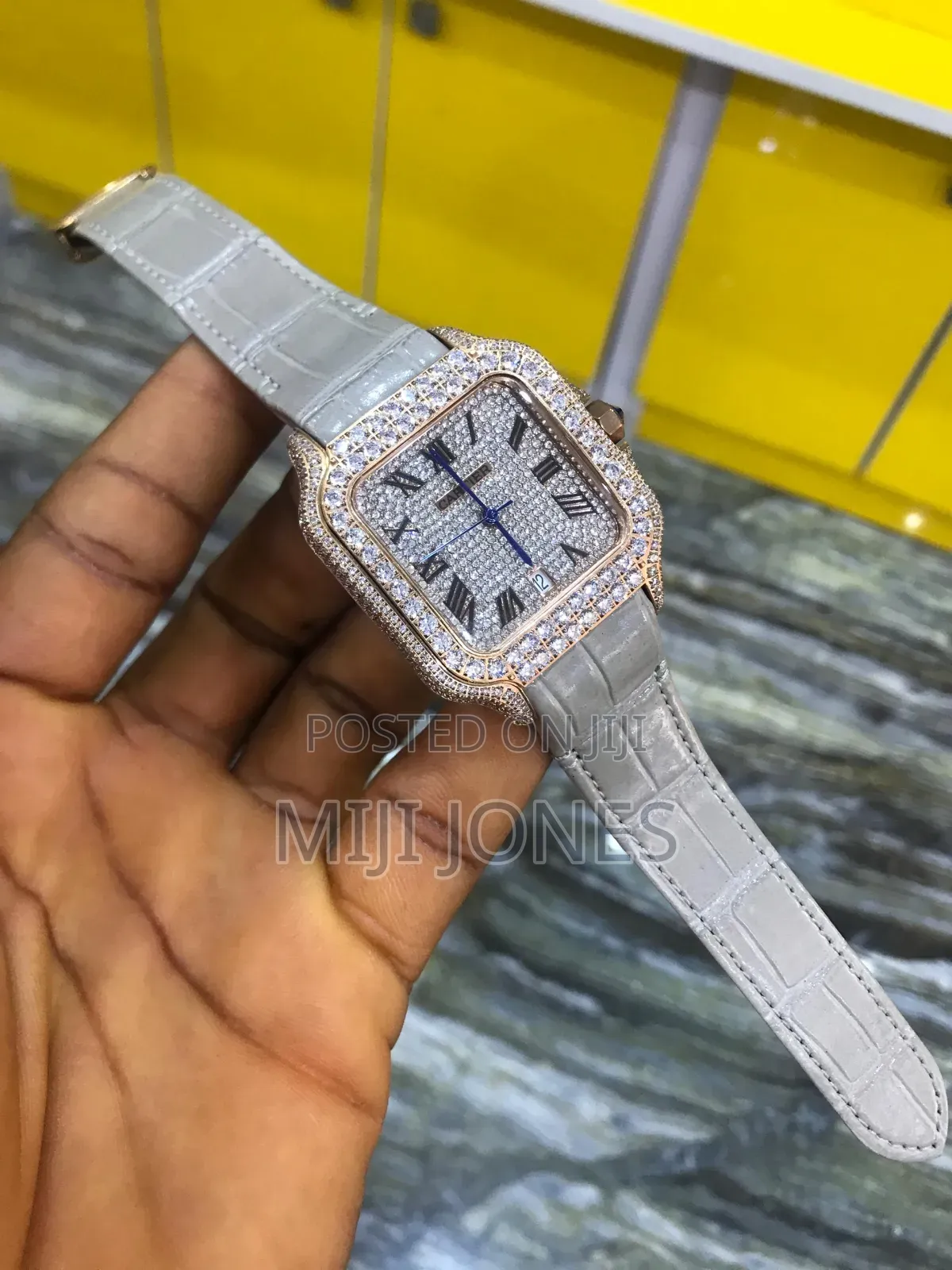 "Cartier Inspired Iced Dial Watch - Premium Replica"
