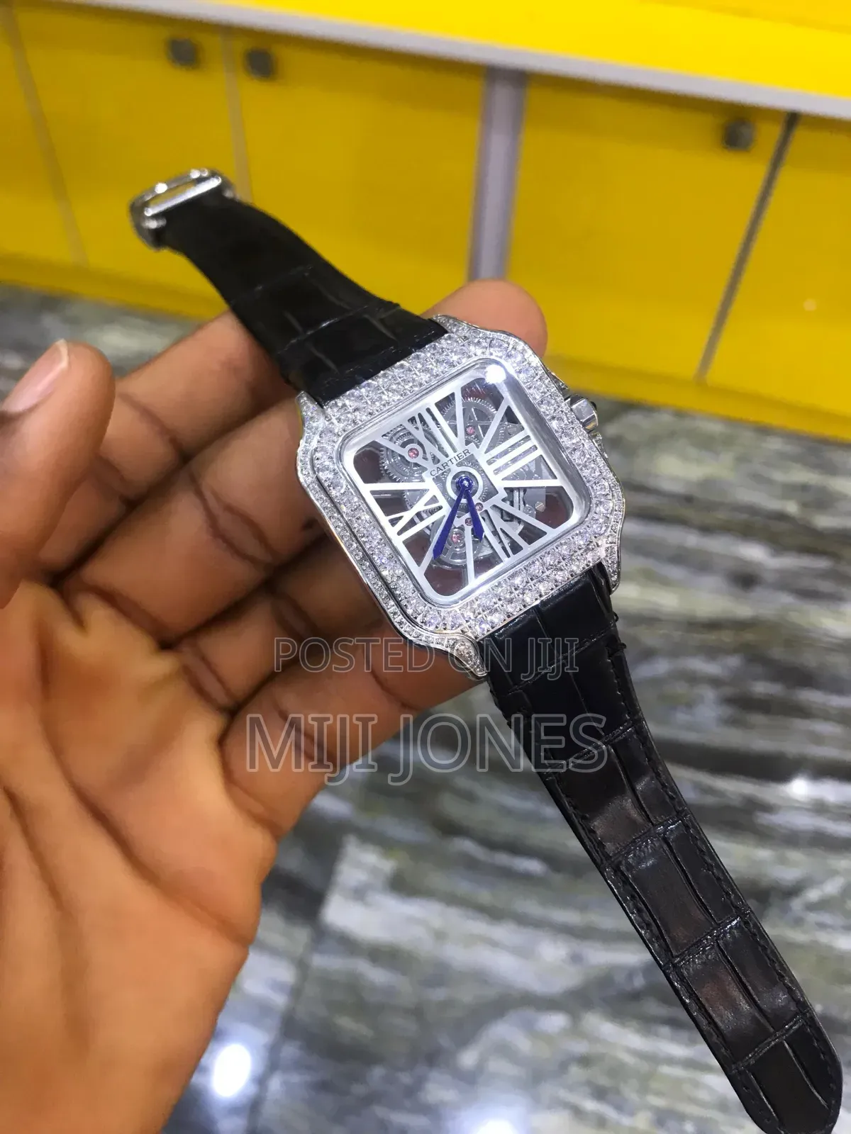 "Cartier Inspired Iced Dial Watch - Premium Replica"