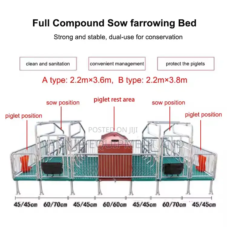 Double Sow Farrowing Crate With Piglet Insulation Boxes