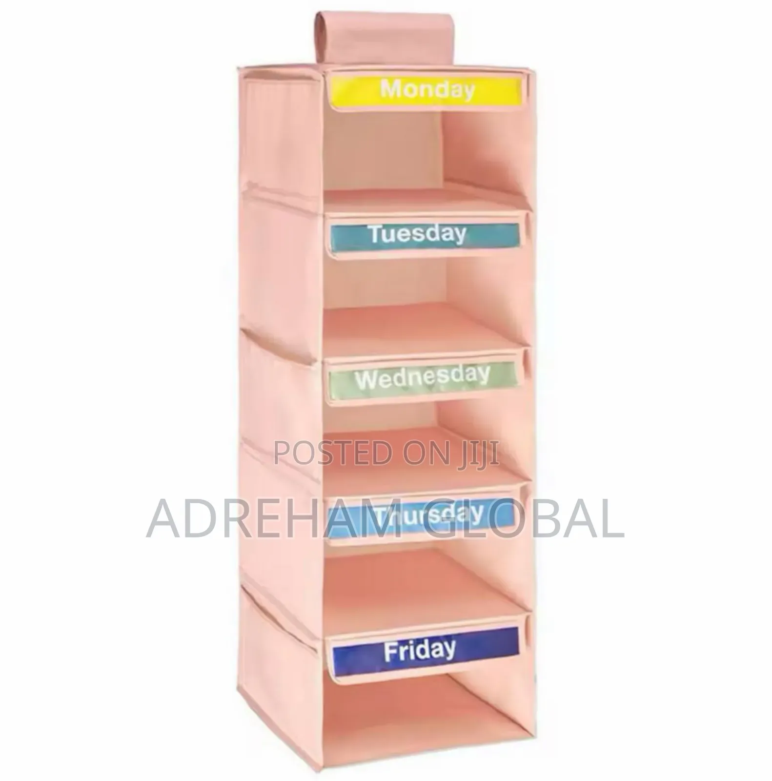 Weekly Label 5-Shelf Storage Hanging Bag Multi-Purpose Wall Organizer