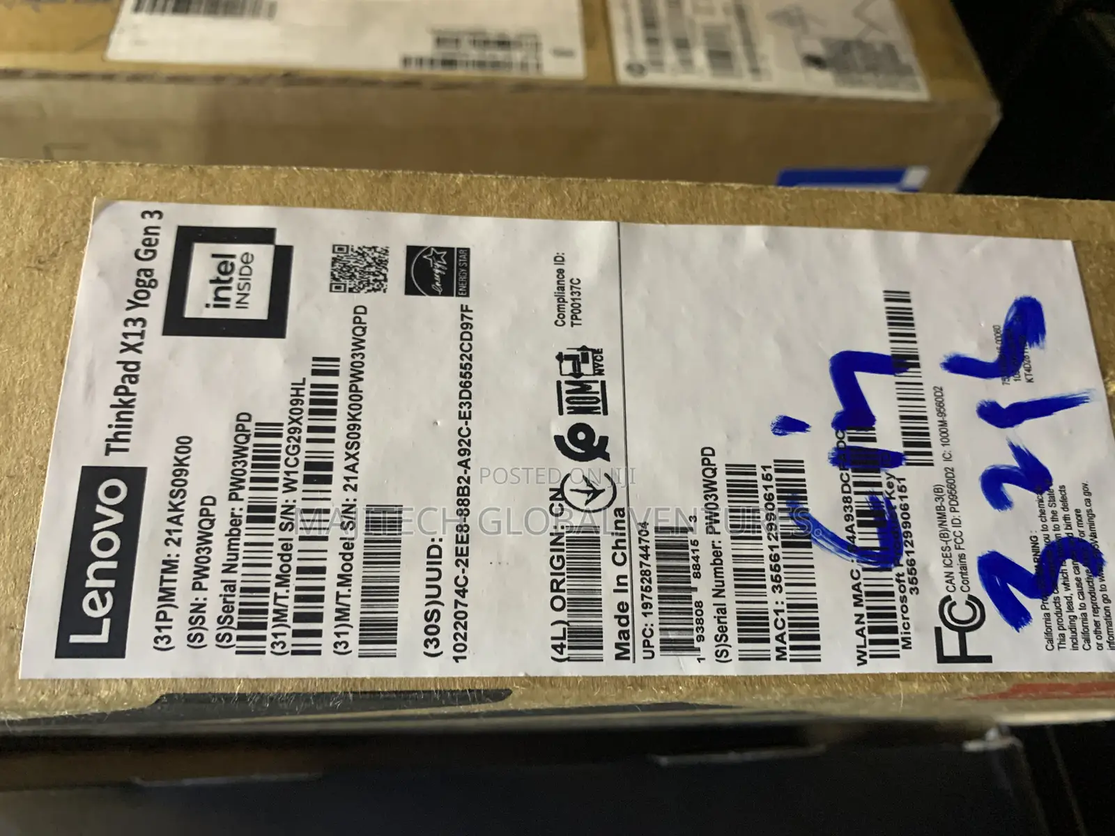 New Laptop Lenovo Thinkpad x13 Yoga 32GB Intel Core i7 SSD 256GB