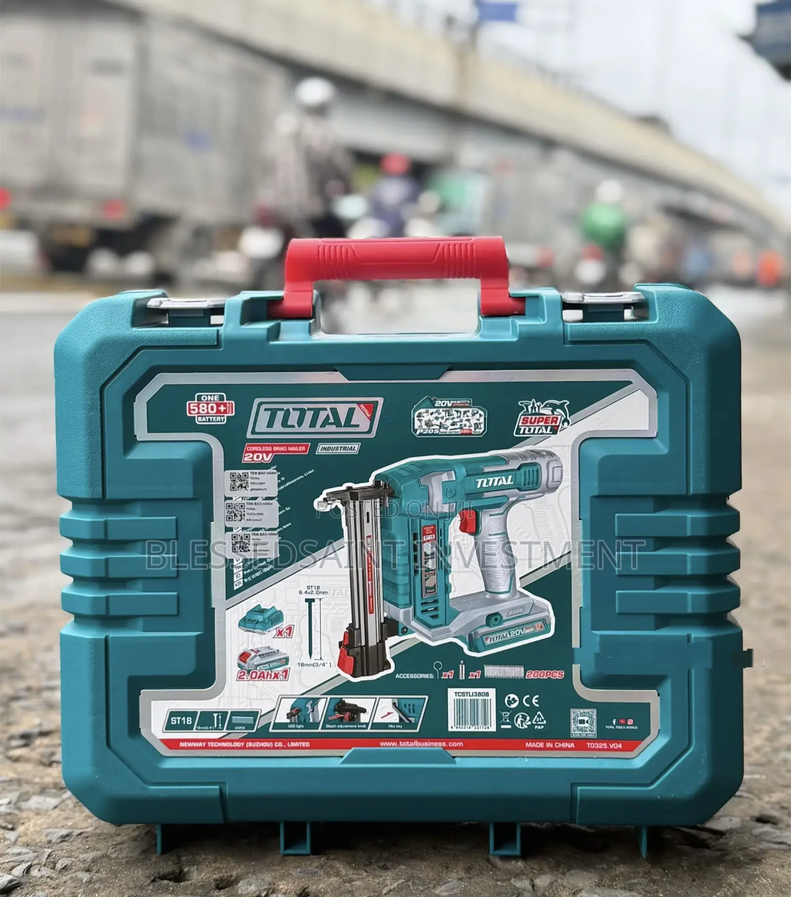 Total Lithium-Ion Cordless Brad Nailer Kit-Nail Gun 20v