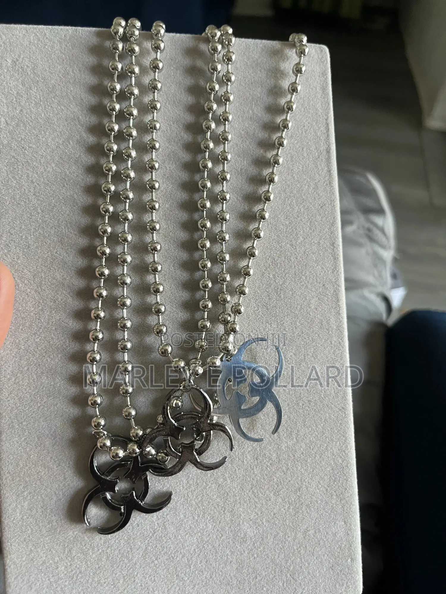 Punk Y2k Retro Necklace Skull Sword Silver Pendant, Ball Chain