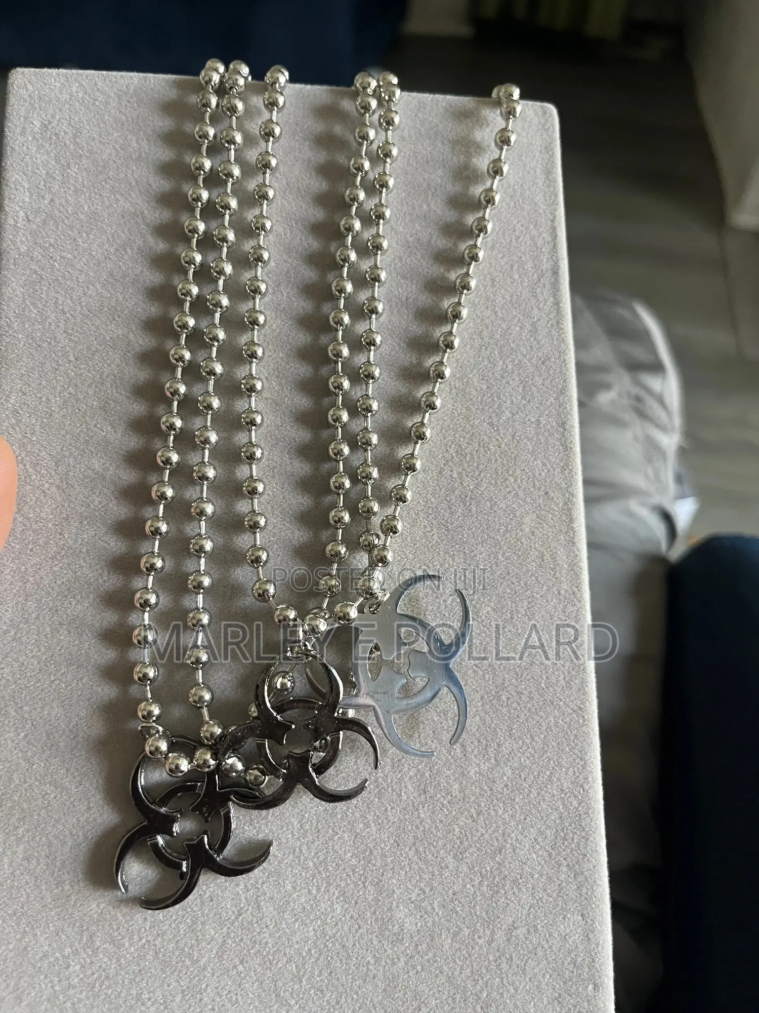 Punk Y2k Retro Necklace Skull Sword Silver Pendant, Ball Chain