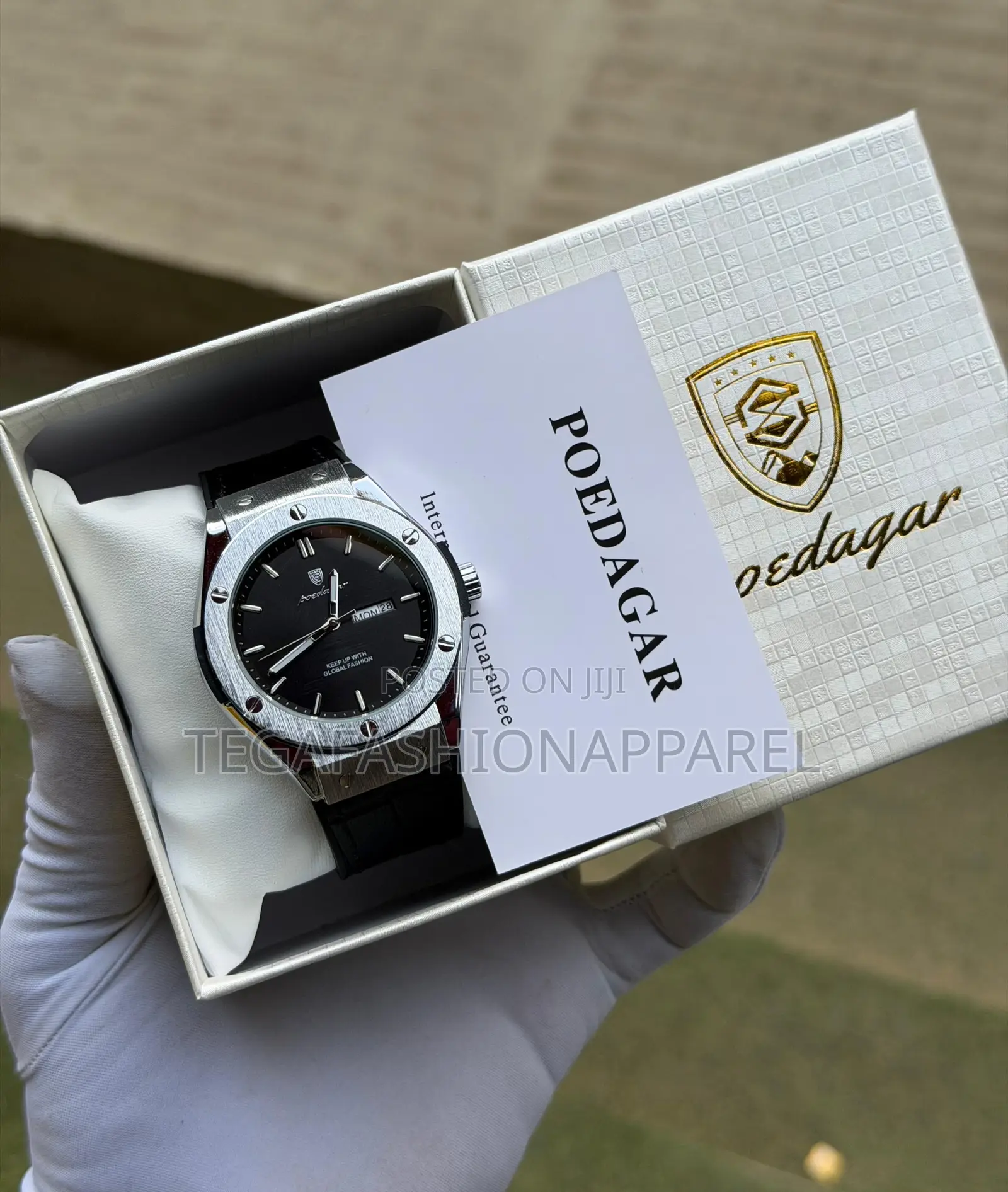 Poedagar Leather Wristwatch (Hublot Design)